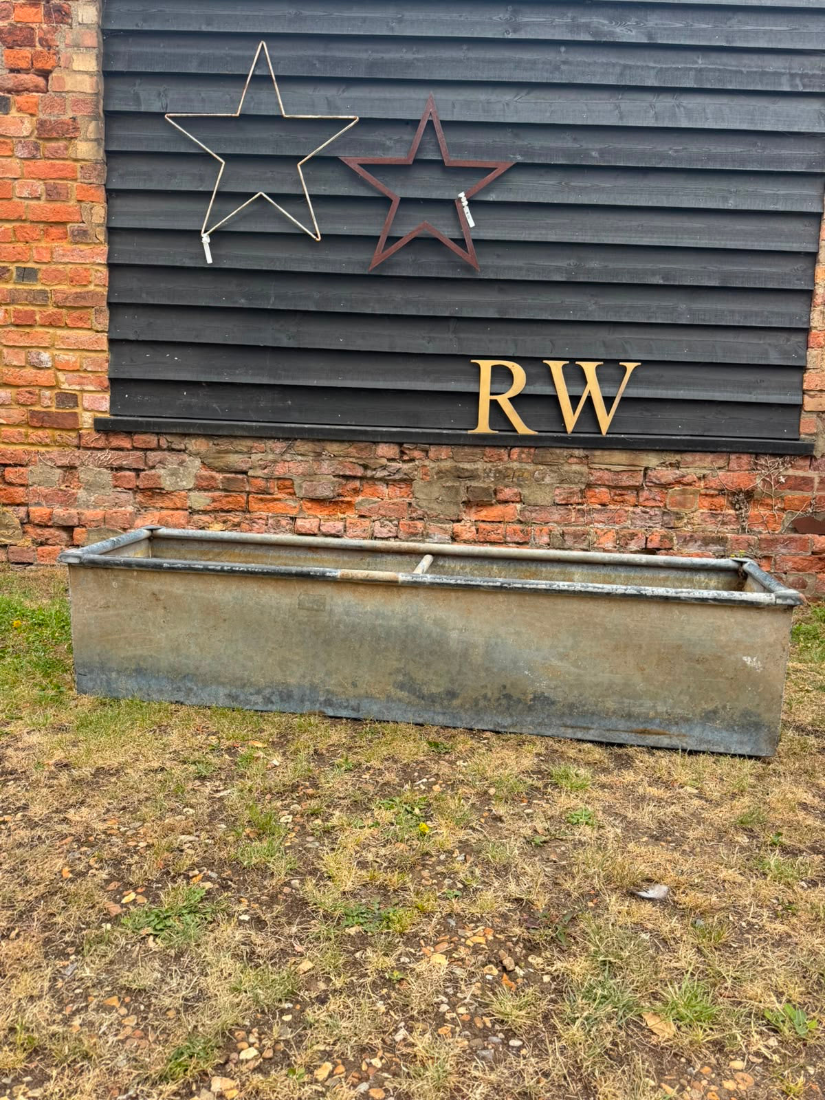 Reclaimed Galvanised Trough Large Garden Planter / Raised Flower Bed Pot T8