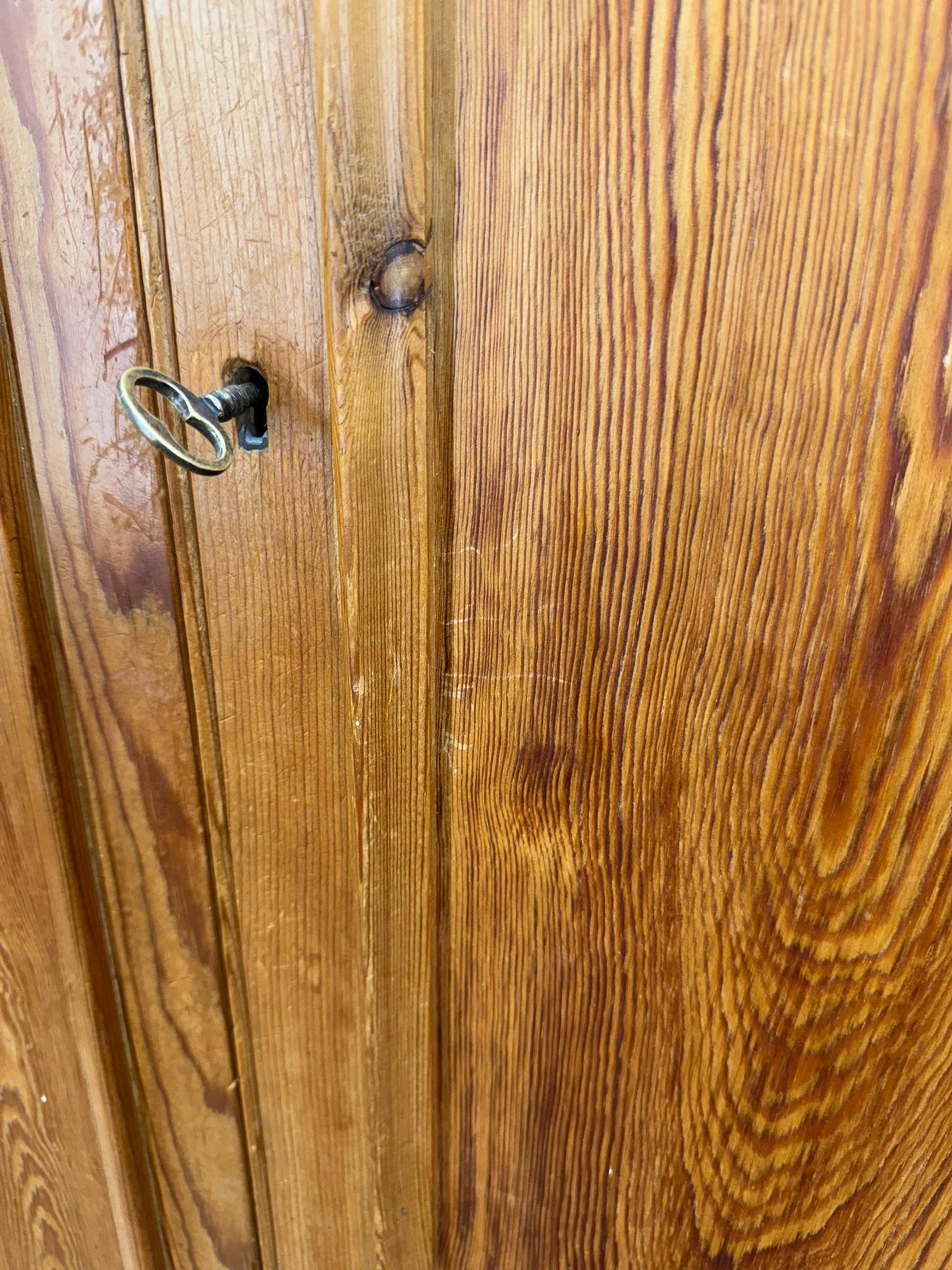 Vintage Solid Pine Double Wardrobe with Drawer / Bedroom  Storage Cupboard