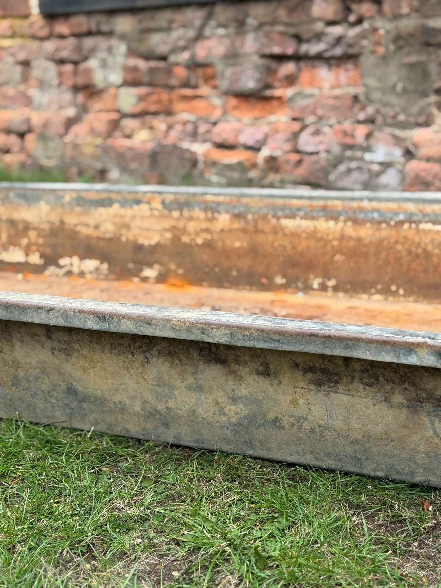 Vintage Long Low Garden Galvanised Trough Planter Raised Bed Fish Pond Plant E6