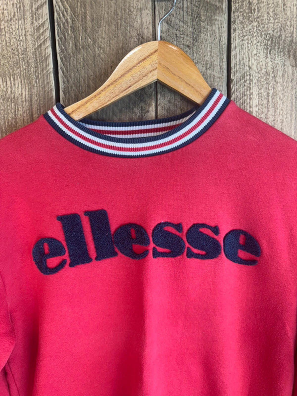 Vintage Women’s Ellesse Jumper Sweater Spell Out Top Size 6
