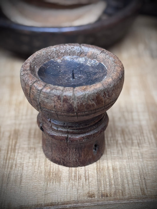 Rustic Wooden Candle Holder / Church Candle Stand / Reclaimed Farmhouse Decor A