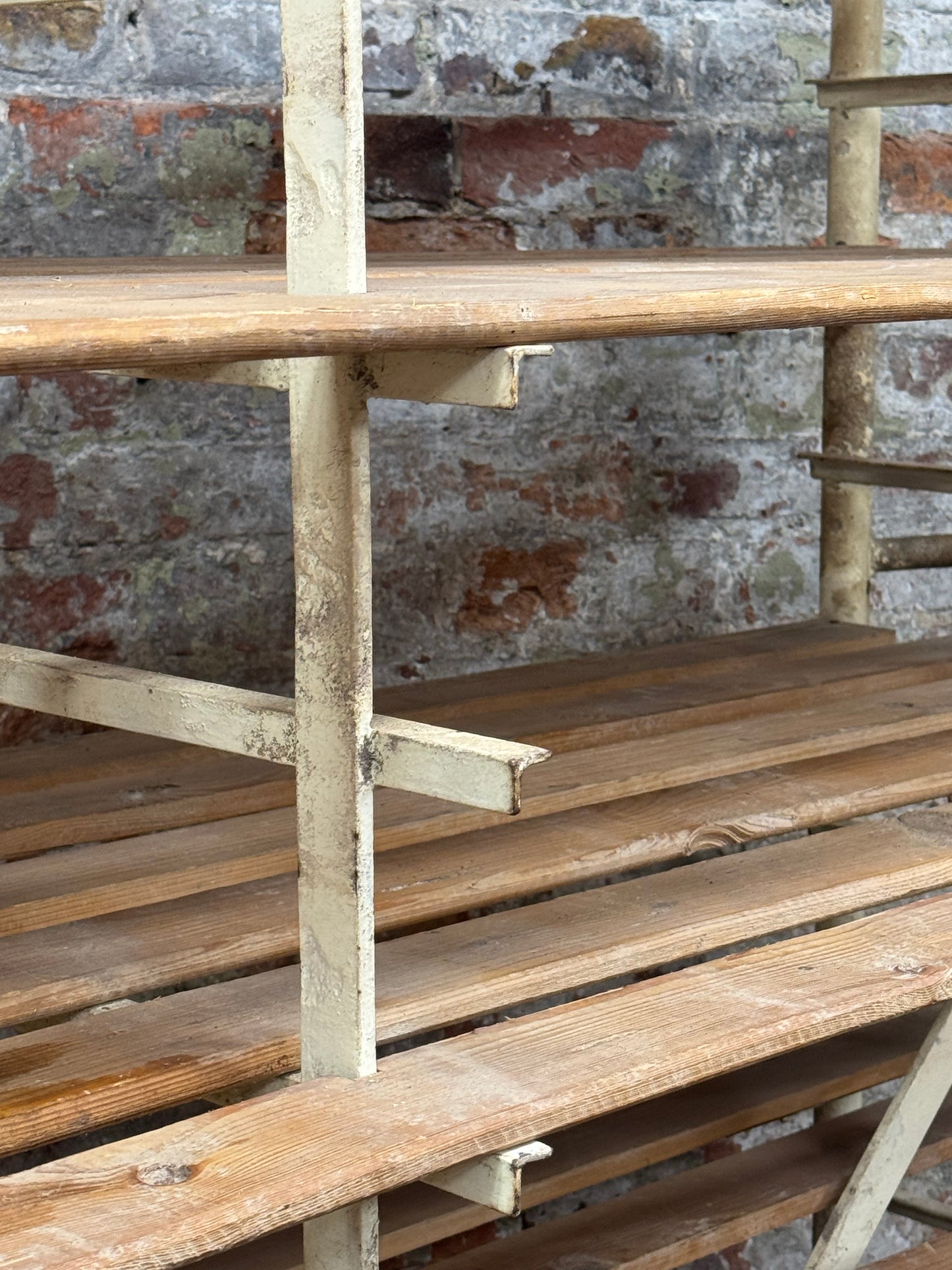 Large Vintage French Bakery Rack – Industrial Shop Display Shelving