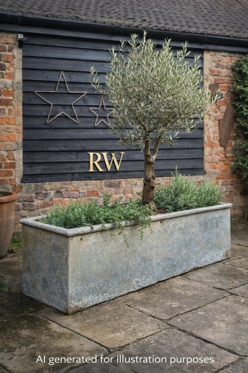 Reclaimed Galvanised Trough Large Planter /  Raised Flower Bed Plant Tree Pot W1 RUSTIC WAREHOUSE NORFOLK