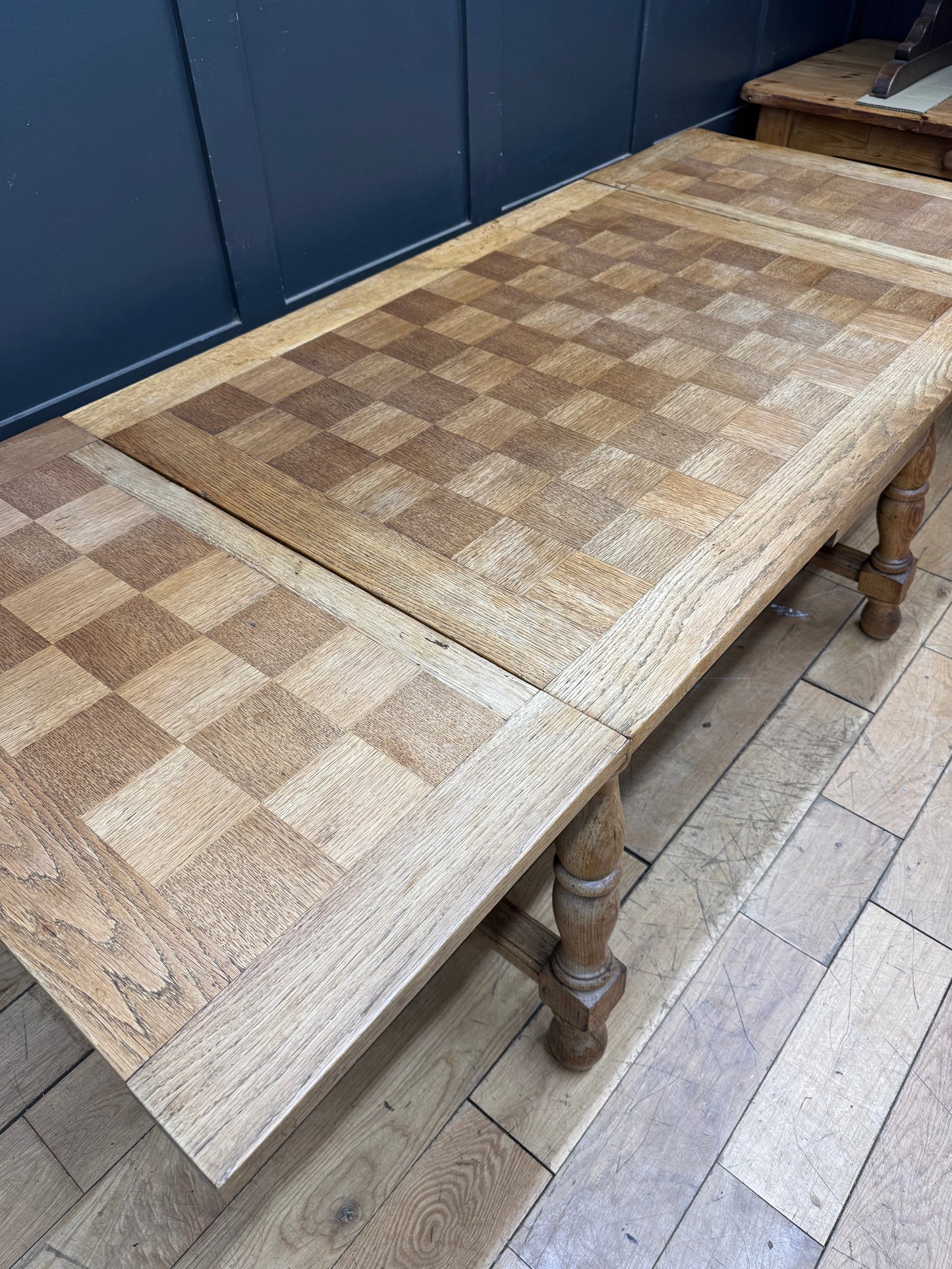Vintage Blonde Oak Draw Leaf Dining Table Extending Farmhouse Kitchen Table