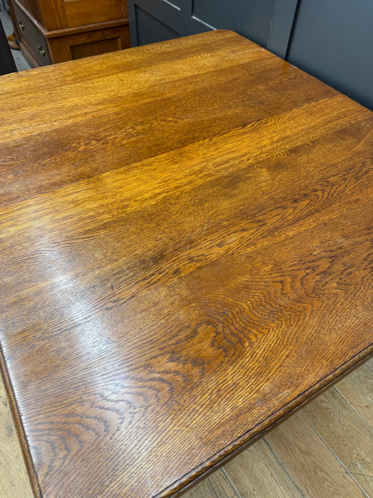 Antique Edwardian Oak Wind Out Extending Dining Kitchen Table