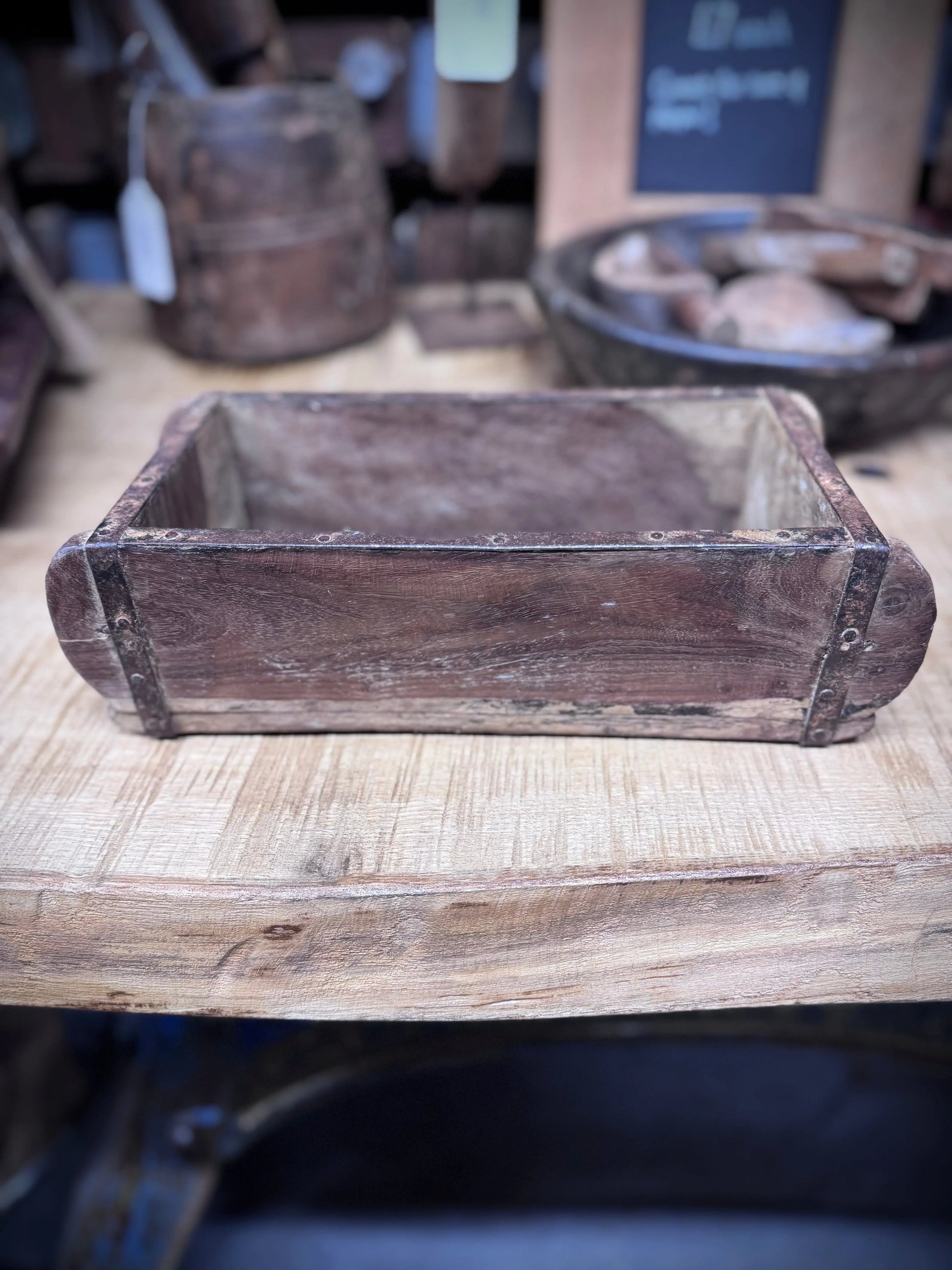 Vintage Wooden Brick Mould Planter Rustic Herb Tray Storage Box Indoor Outdoor RW NORFOLK