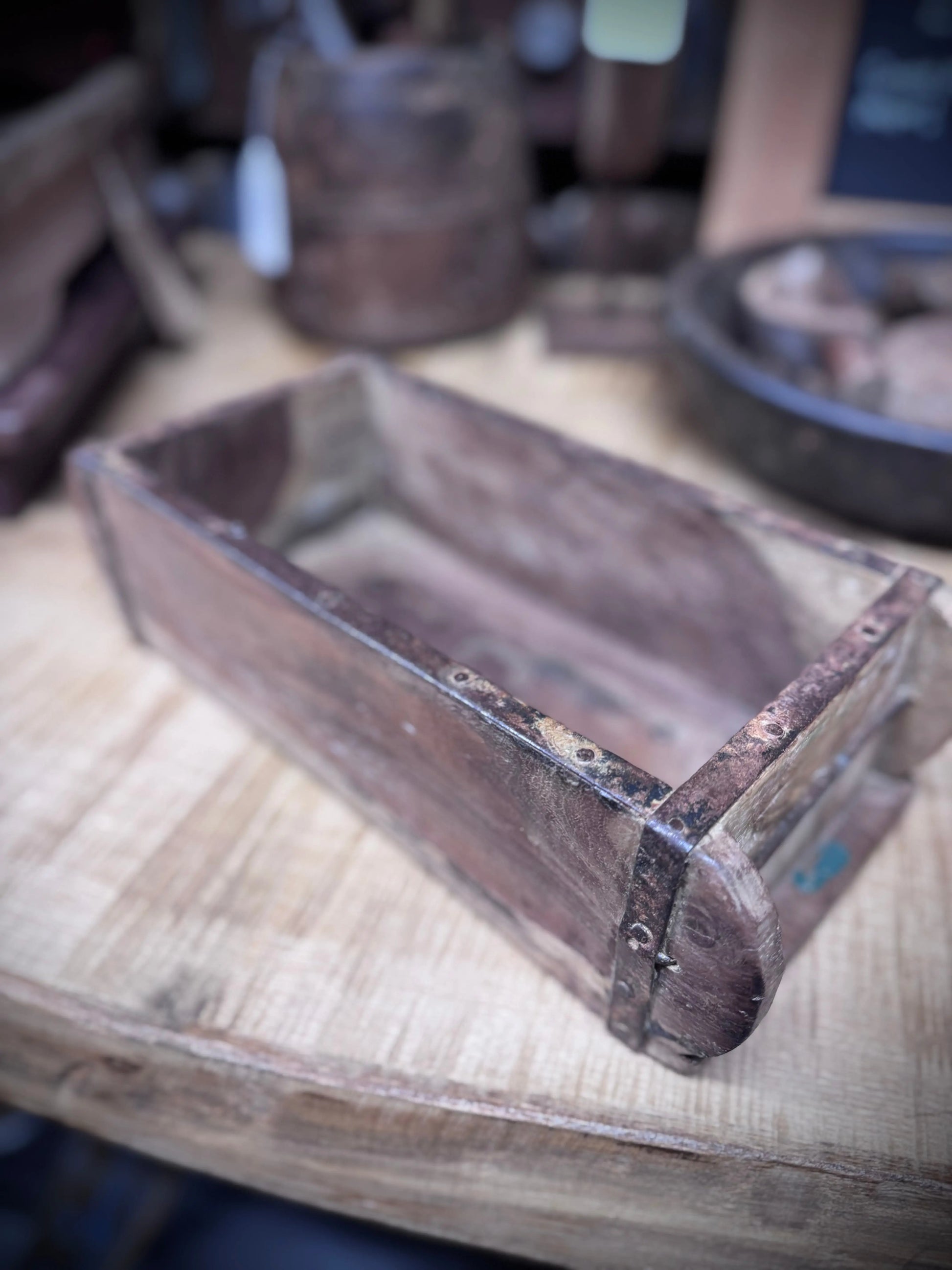 Vintage Wooden Brick Mould Planter Rustic Herb Tray Storage Box Indoor Outdoor RW NORFOLK