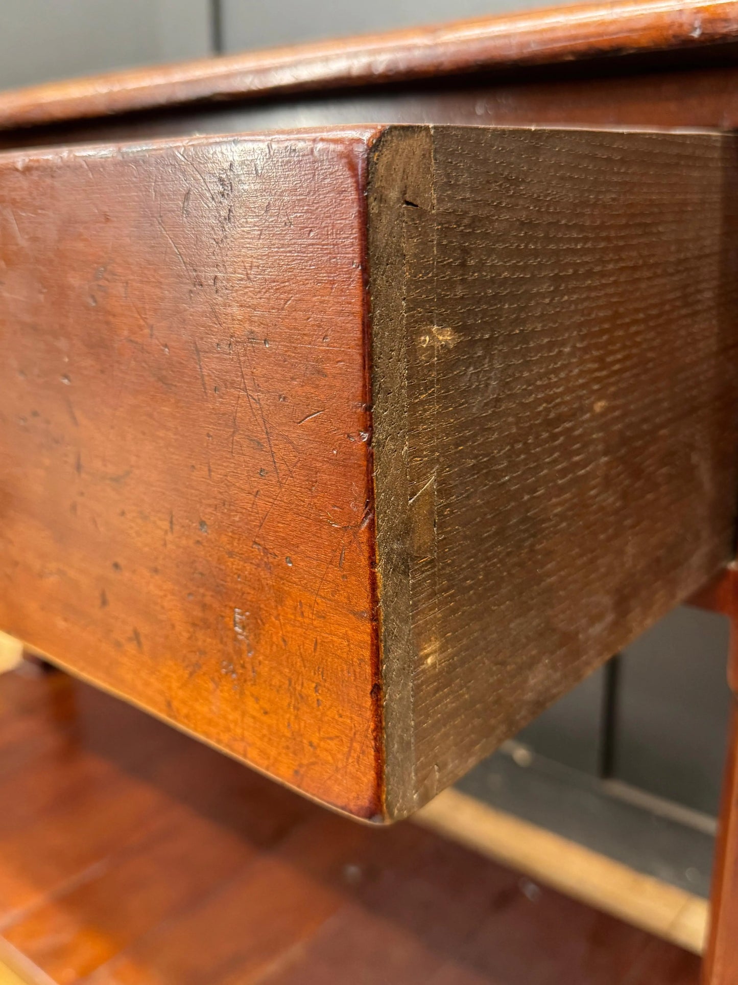 Antique Cherry Wood Dresser Base Console Sideboard Table 2 Drawer Pot Board RUSTIC WAREHOUSE NORFOLK