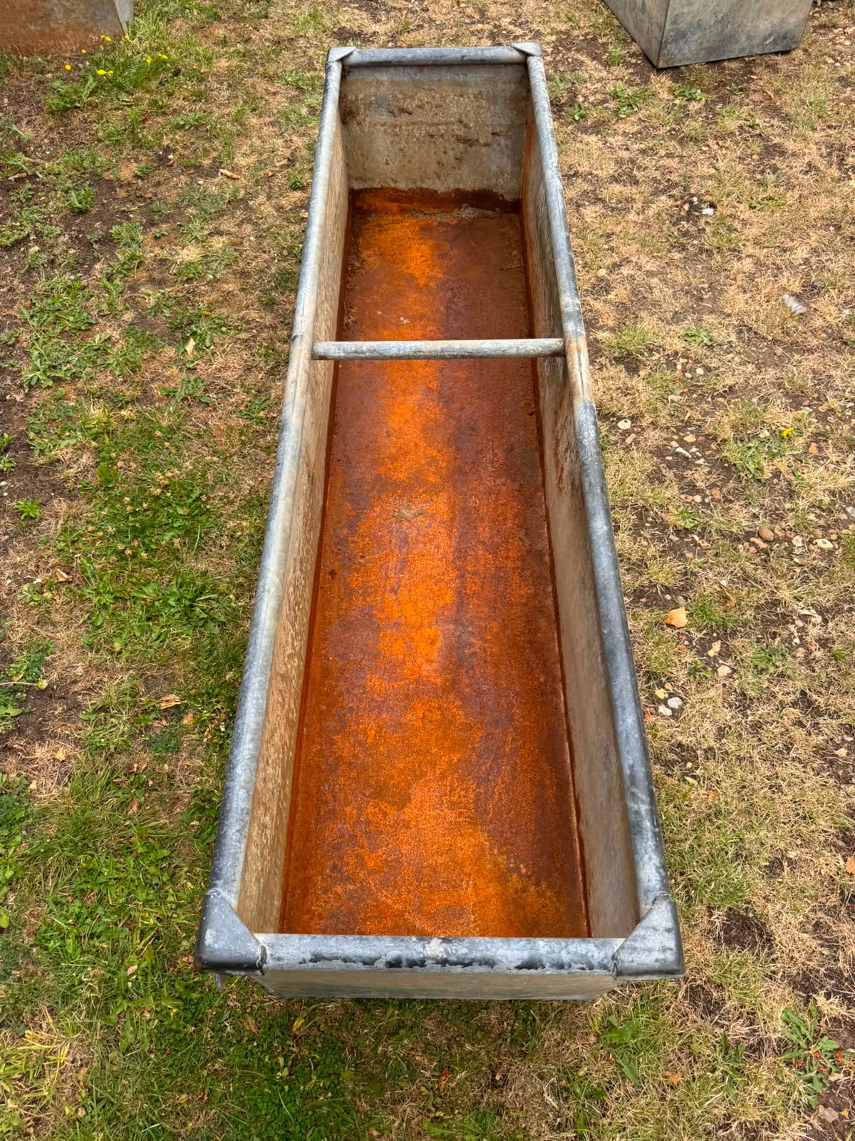 Reclaimed Galvanised Trough Large Garden Planter / Raised Flower Bed Pot T8
