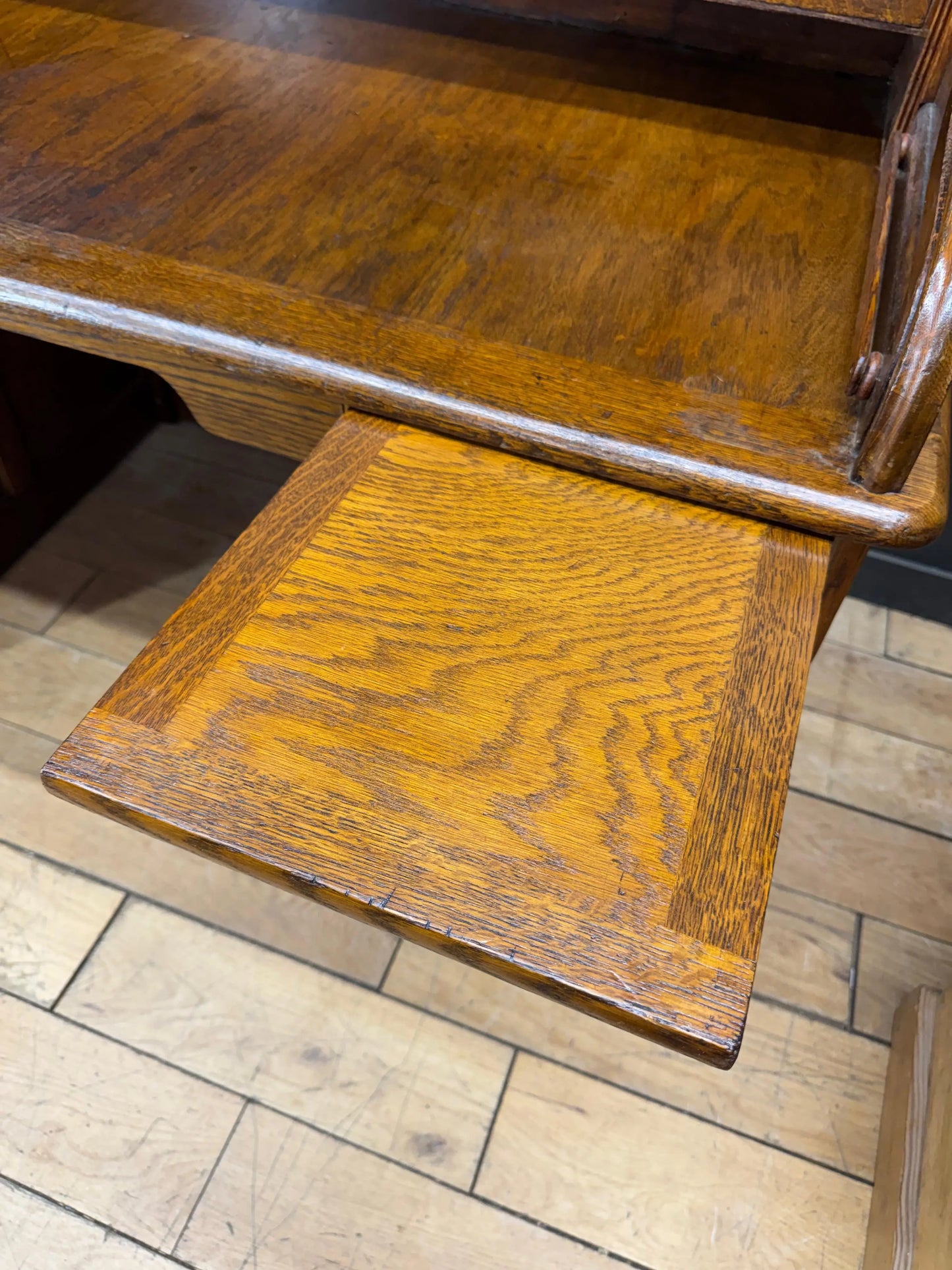 Edwardian Oak Roll Top Pedestal Desk Writing Desk With Fitted Interior RUSTIC WAREHOUSE NORFOLK