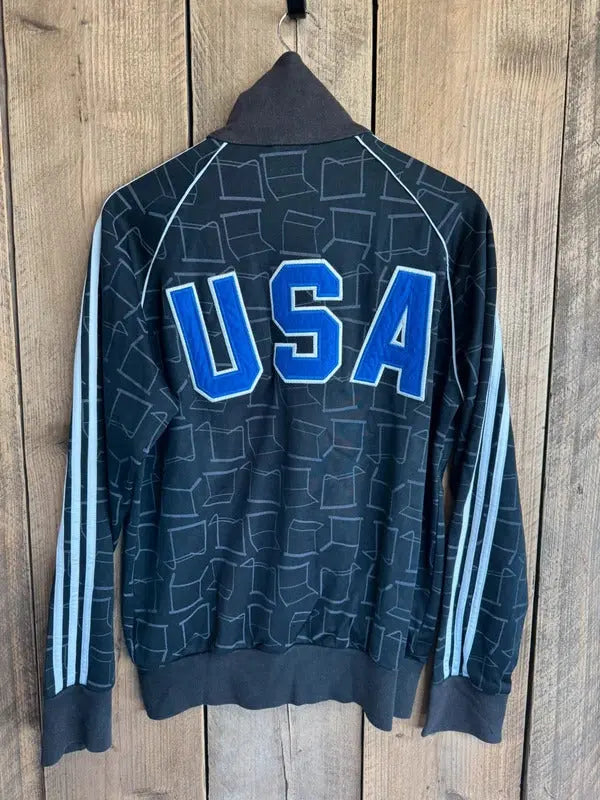Vintage Adidas Originals USA Tracksuit Top Jacket Large #608