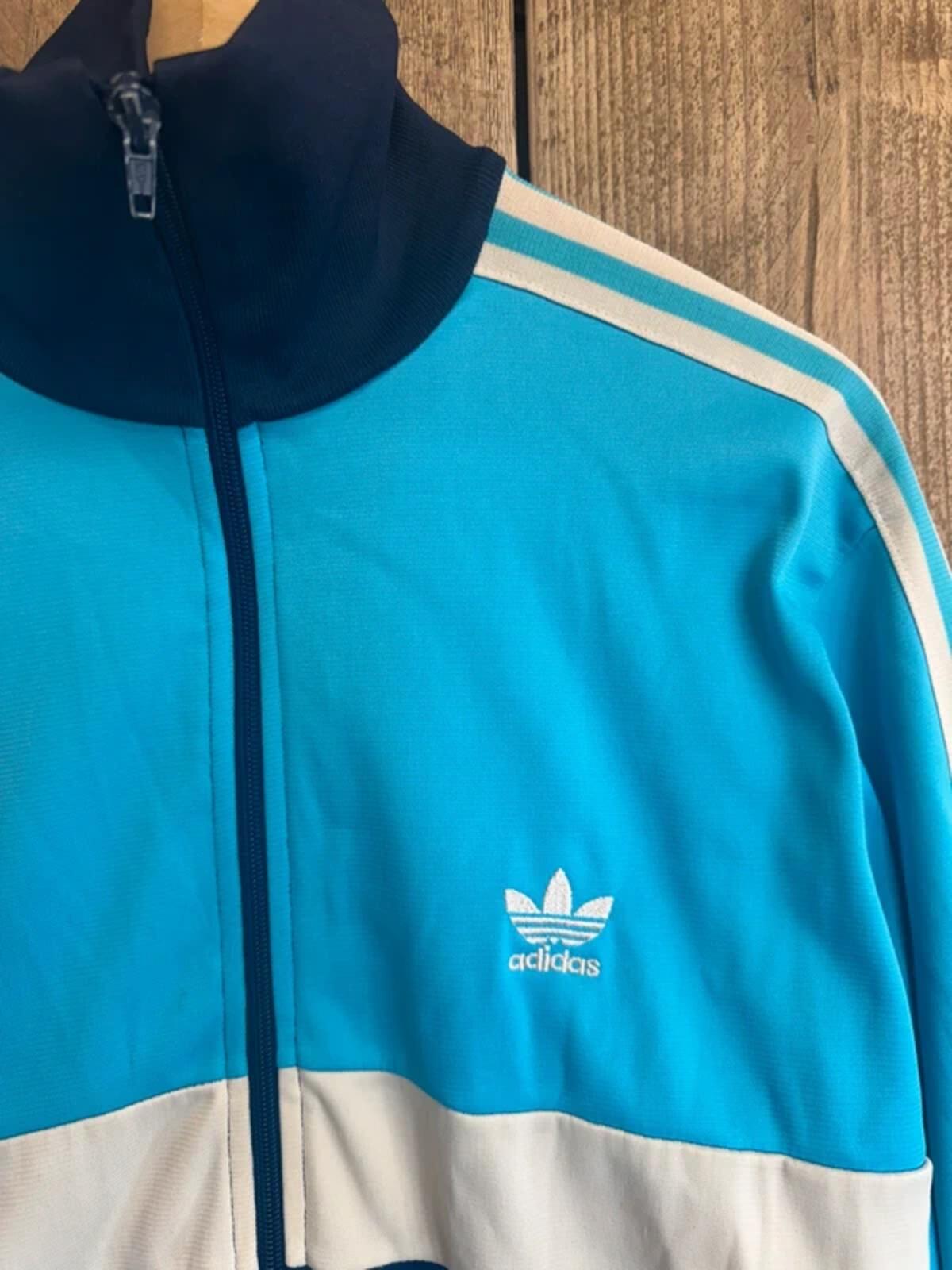 Vintage 80s Adidas Tracksuit Top Opti Zip Made In Hong Kong Medium #338