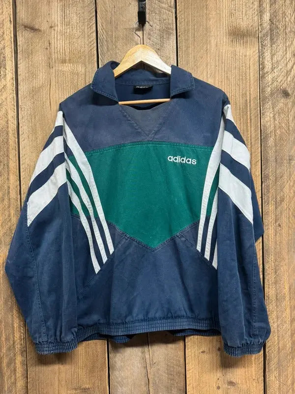 Vintage 90s Adidas Drill Top Tracksuit Jumper Retro Indie Britpop Oasis Large #612
