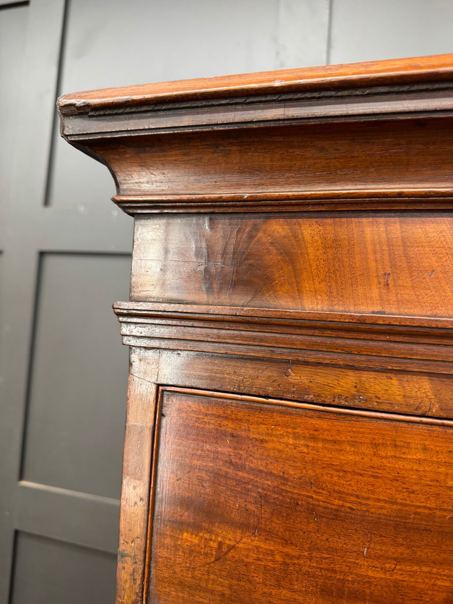 Antique Georgian Mahogany Chest on Chest Tallboy Chest Of Drawers Linen Press