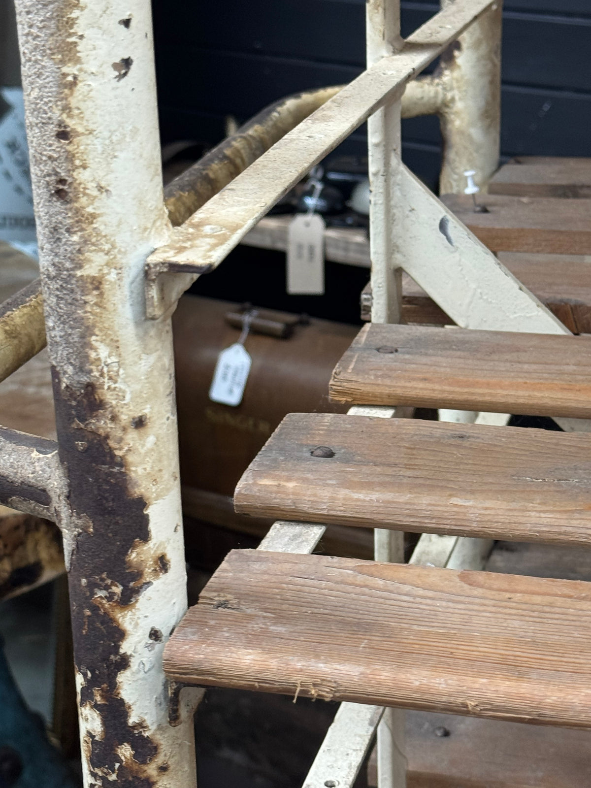 Large Vintage French Bakery Rack – Industrial Shop Display Shelving