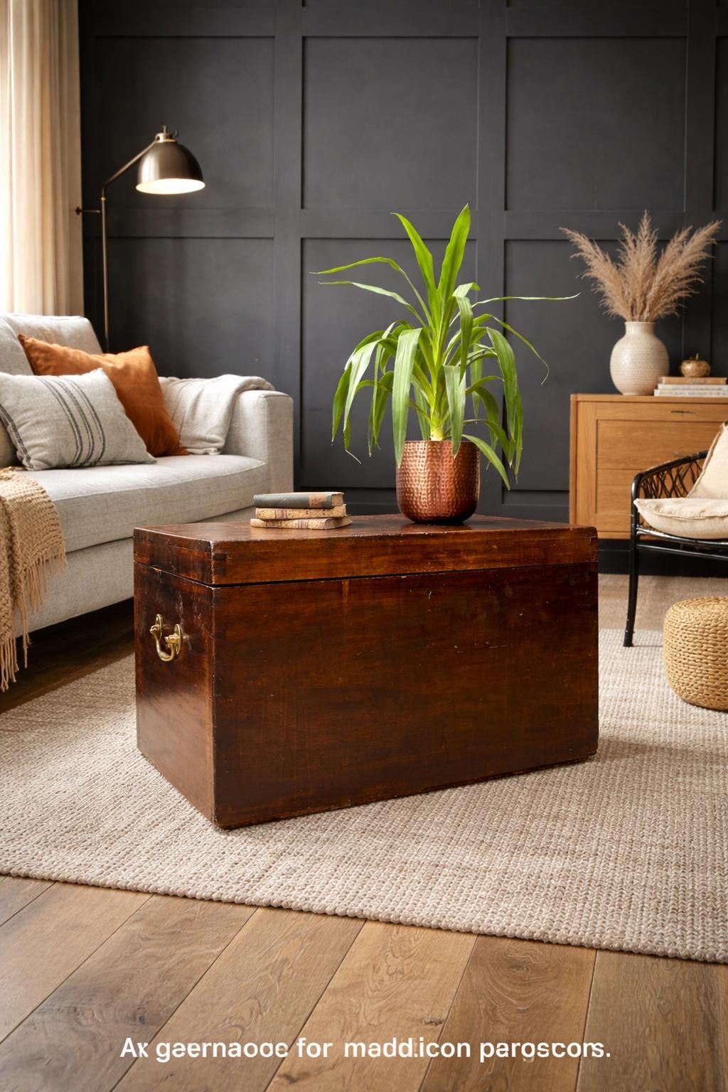 Antique Mahogany Blanket Chest Coffee Table Storage Box Trunk