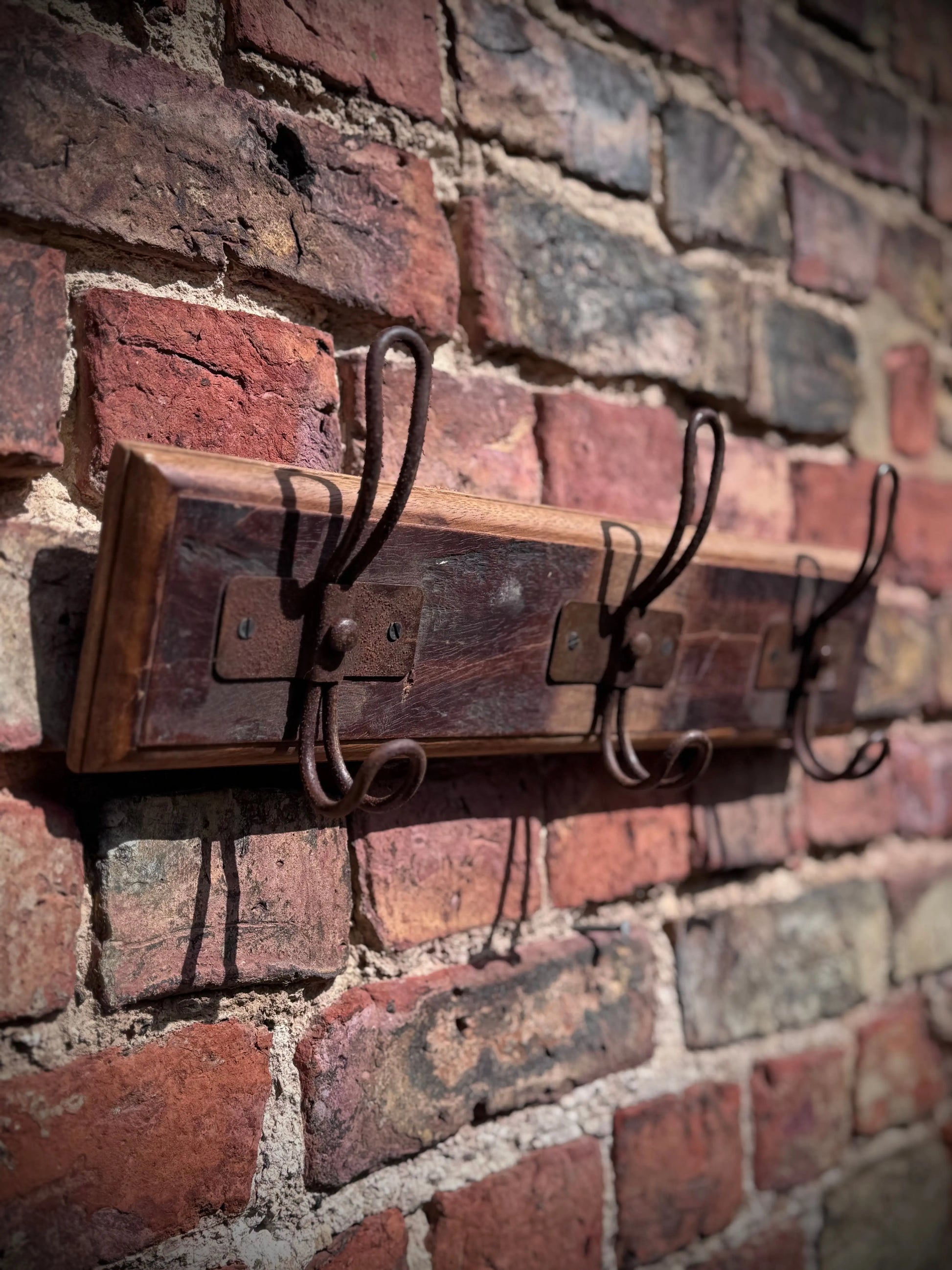 Reclaimed Wooden Coat Hooks / Vintage Rustic Coat Pegs / 3 Hook Coat Hat Rack A RUSTIC WAREHOUSE NORFOLK