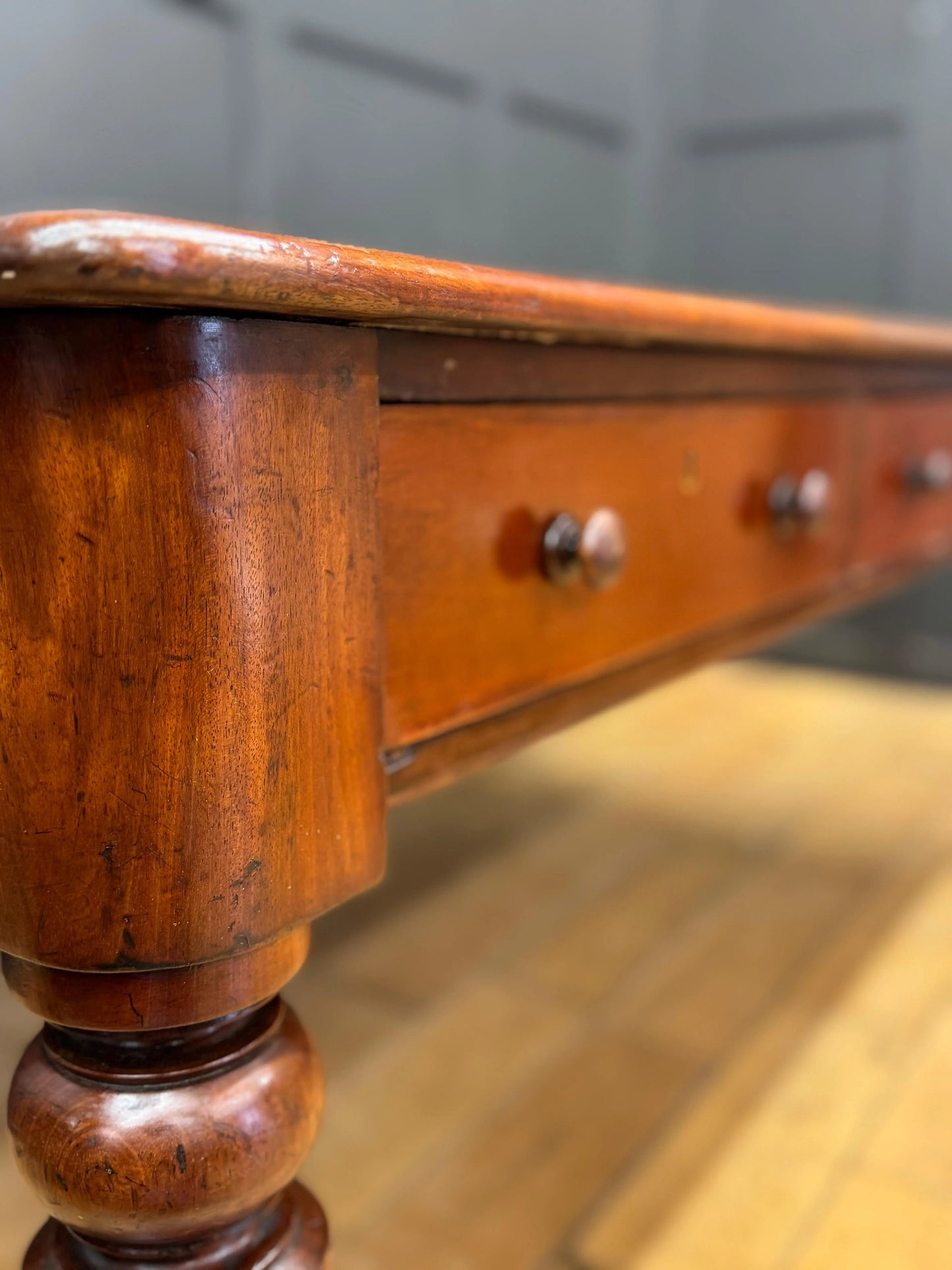 Antique Victorian Mahogany Library Table Desk Kitchen Dining Table With Drawers RUSTIC WAREHOUSE NORFOLK