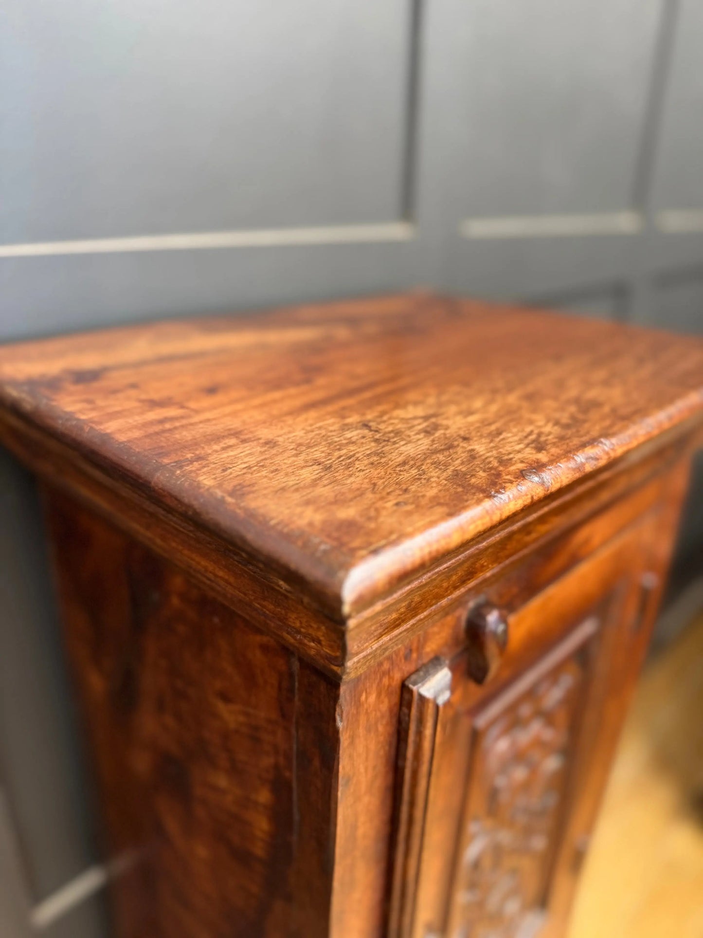 Vintage Indian Style Cupboard Carved Hardwood Storage Cabinet Hallway Bedroom