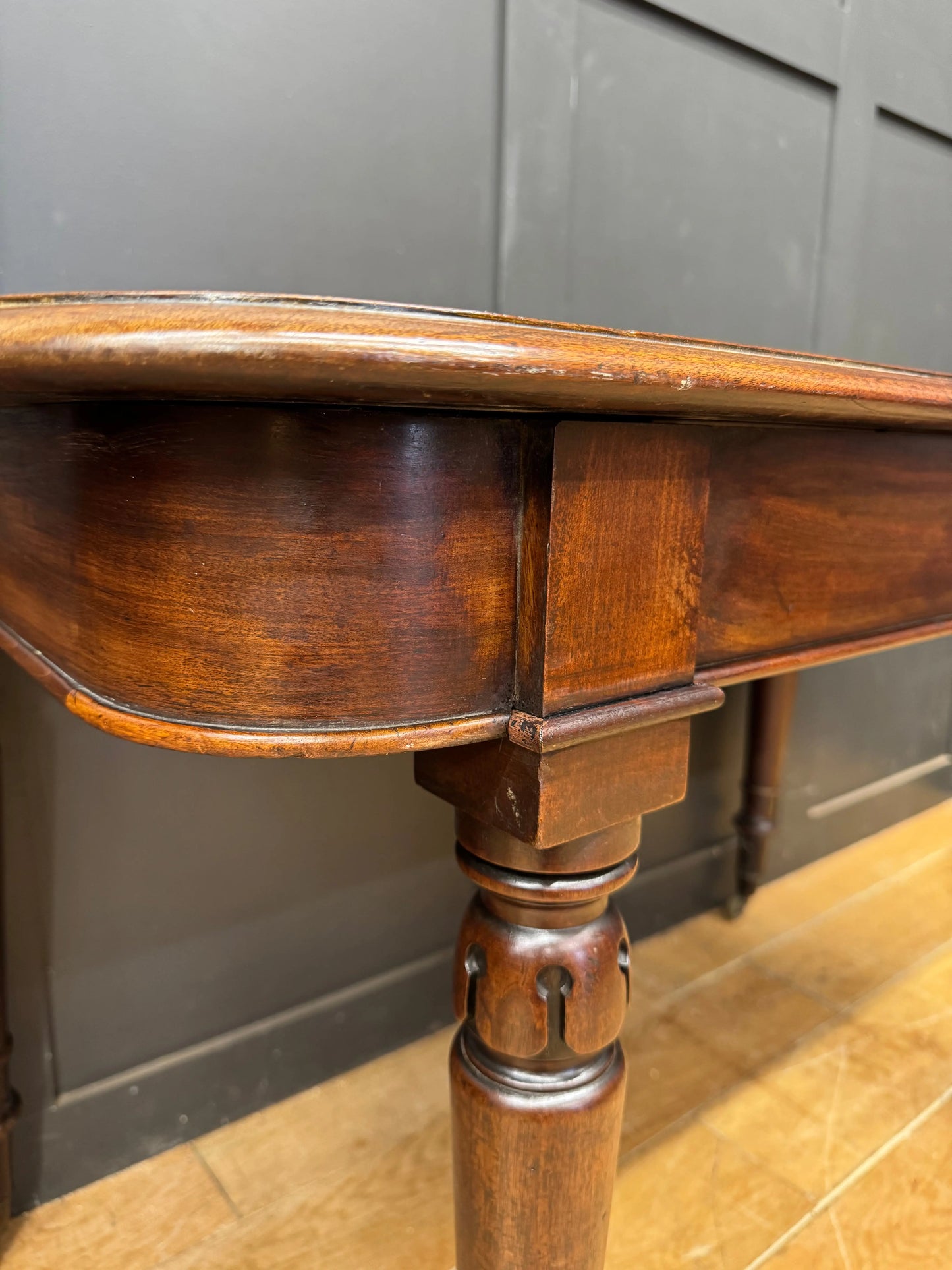 Pair Antique Mahogany Side Tables Console Hall Sofa Tables /desks on Castors