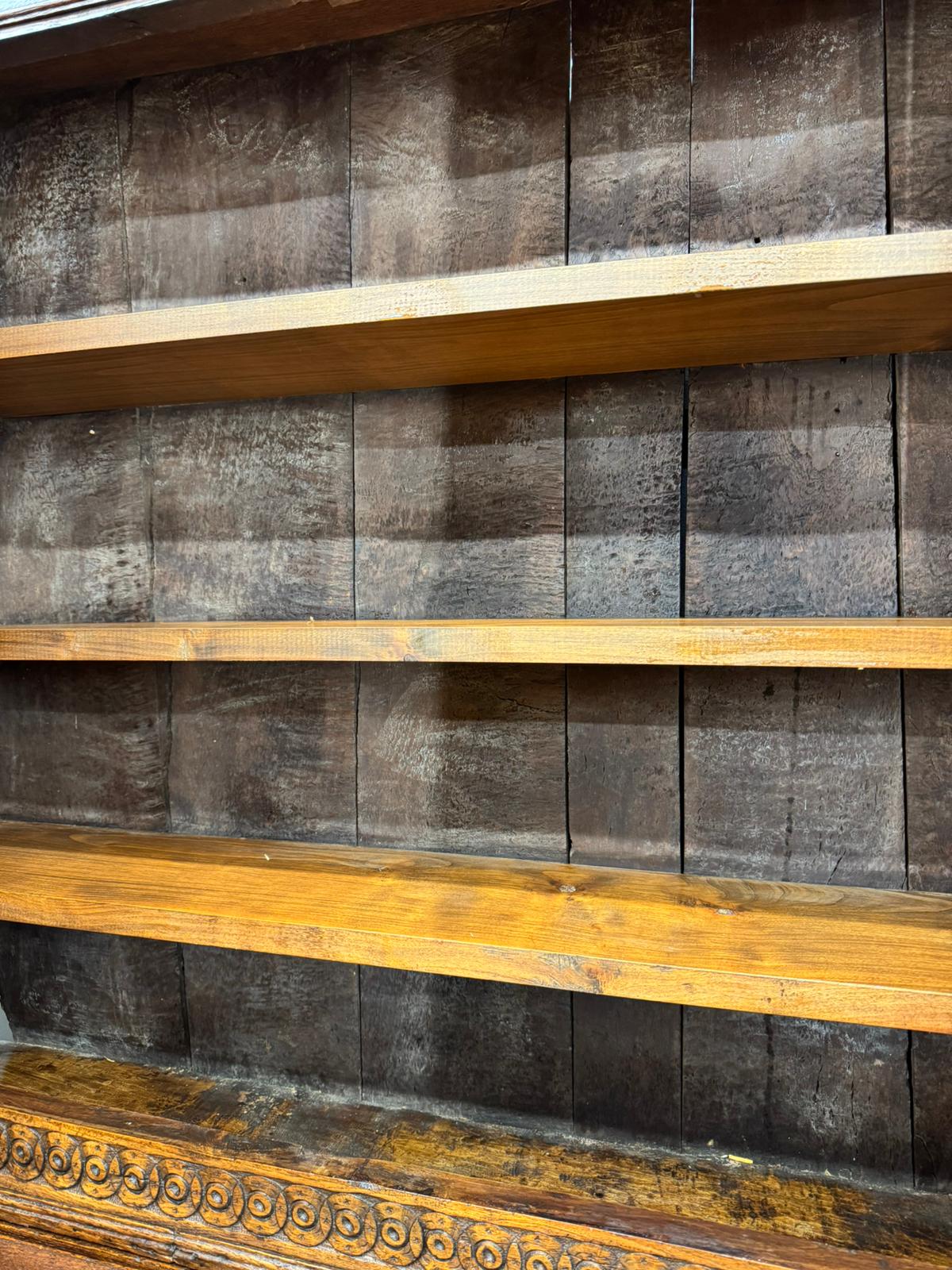 Antique Carved Oak Bureau Bookcase – Decorative Oak Writing Desk