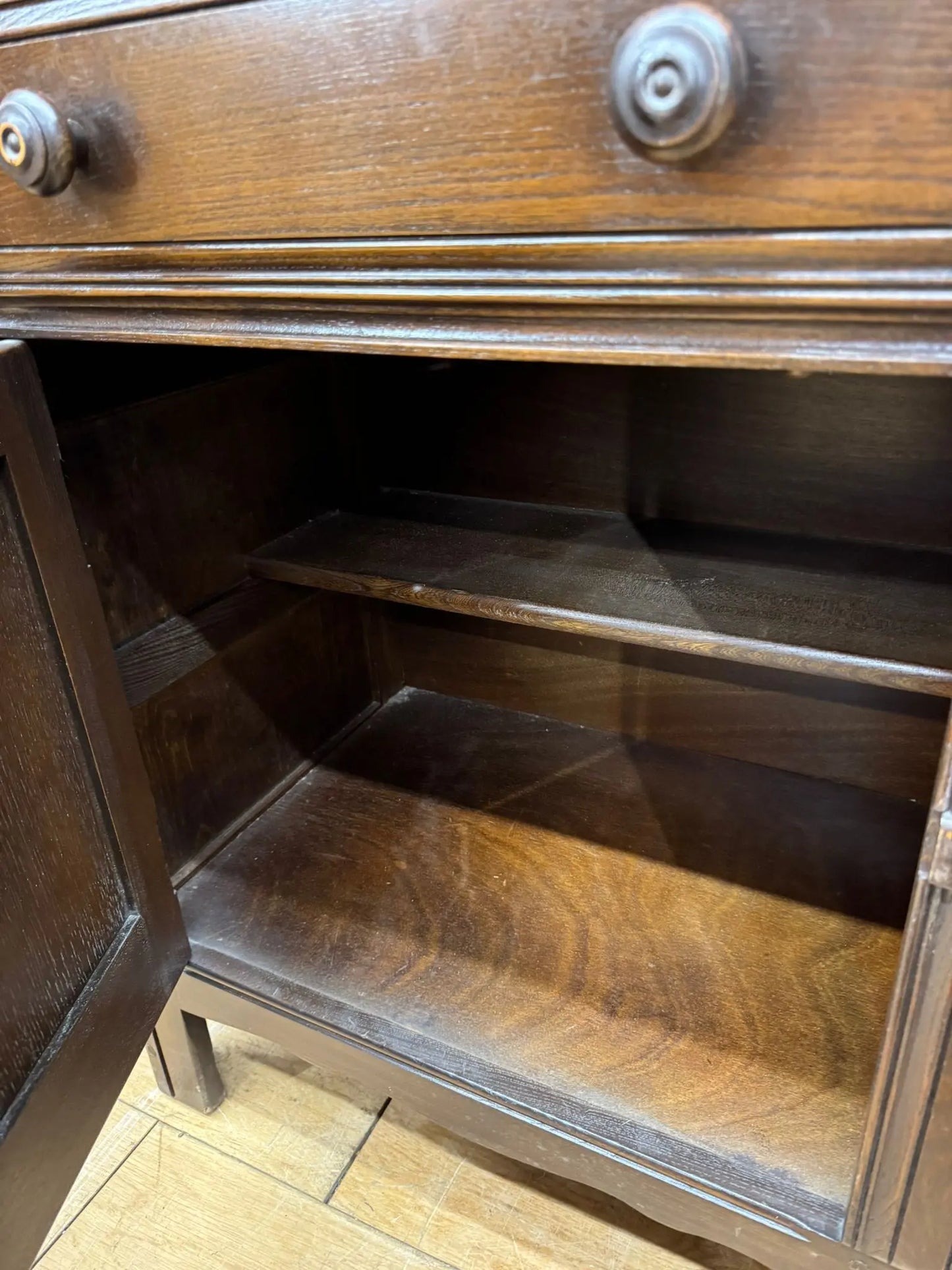 Ercol Elm Sideboard with Cupboard & Drawers TV Stand 123cm RUSTIC WAREHOUSE NORFOLK