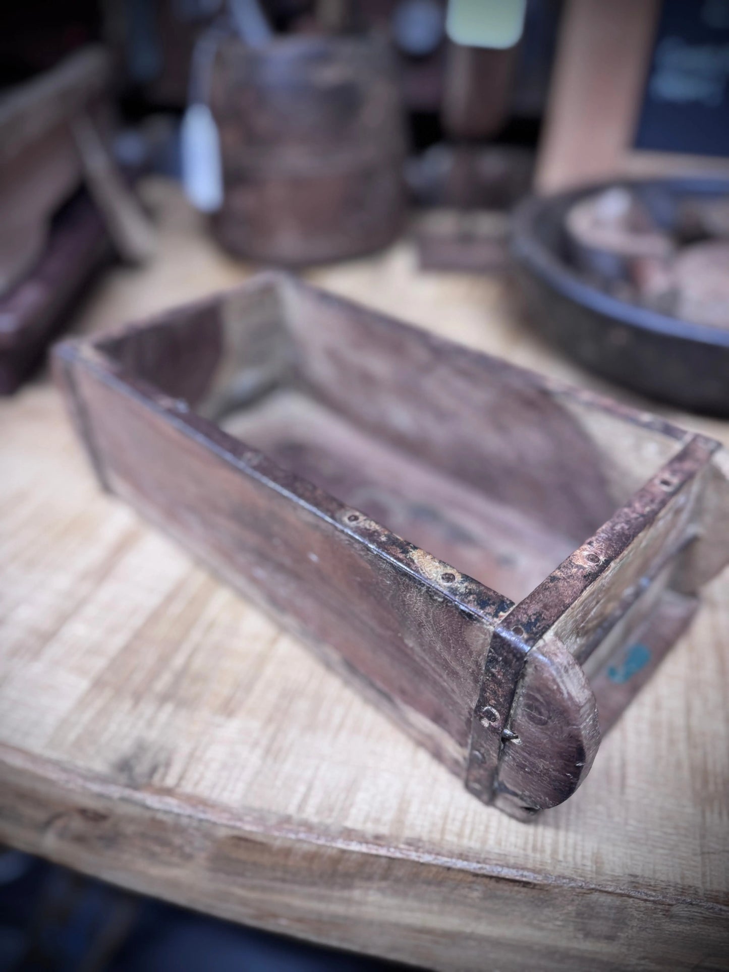 Vintage Wooden Brick Mould Planter Rustic Herb Tray Storage Box Indoor Outdoor RW NORFOLK