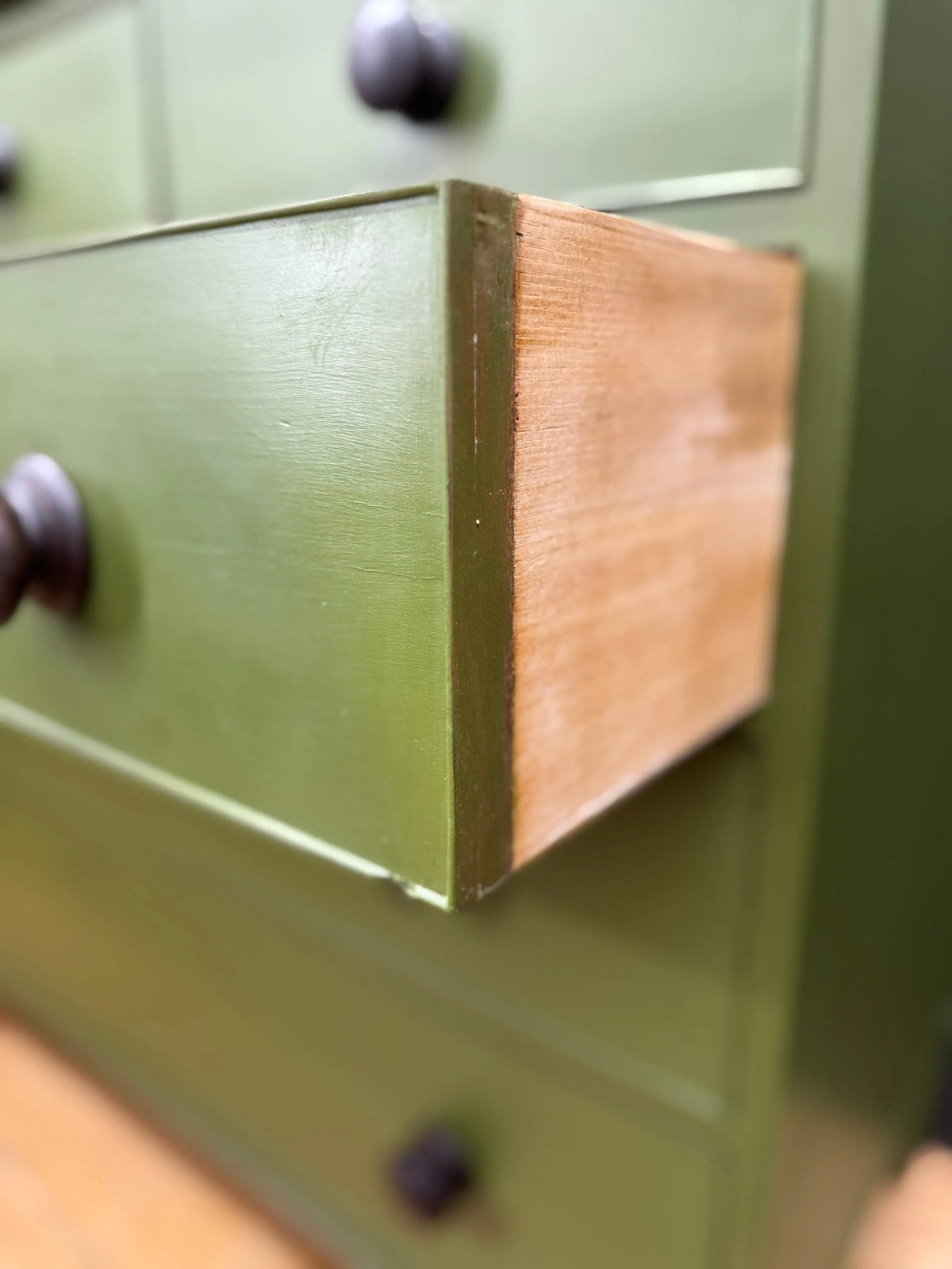 Antique Chest of Drawers Large Vintage Bedroom Storage Green Painted  Drawers
