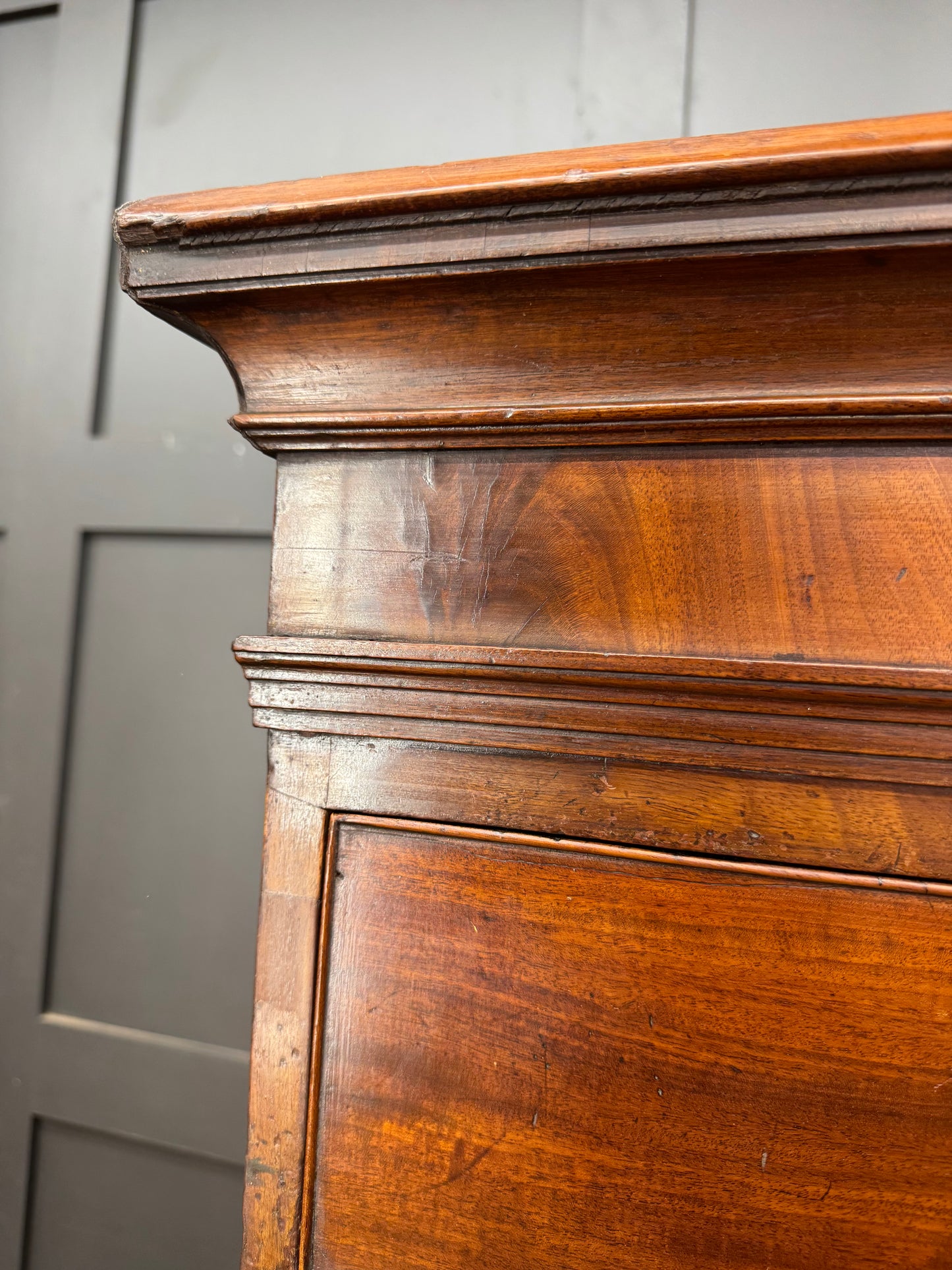 Antique Georgian Mahogany Chest on Chest Tallboy Chest Of Drawers Linen Press