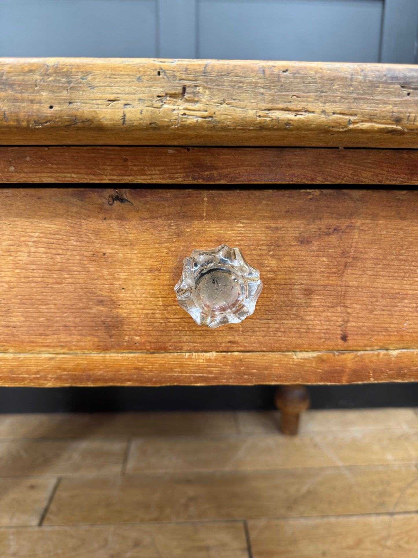 Antique Pine Dining Table / Victorian Kitchen Work Table / Rustic Farmhouse Desk