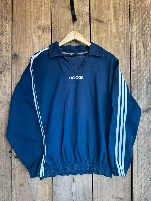 Vintage 90s Adidas Drill Top Tracksuit Jumper Sweatshirt Medium #401