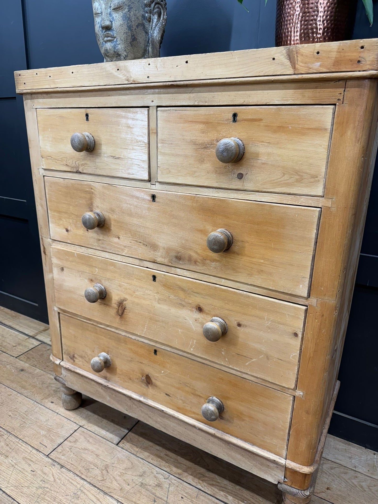Antique Rustic Pine Chest of Drawers | Antique Farmhouse Bedroom Storage