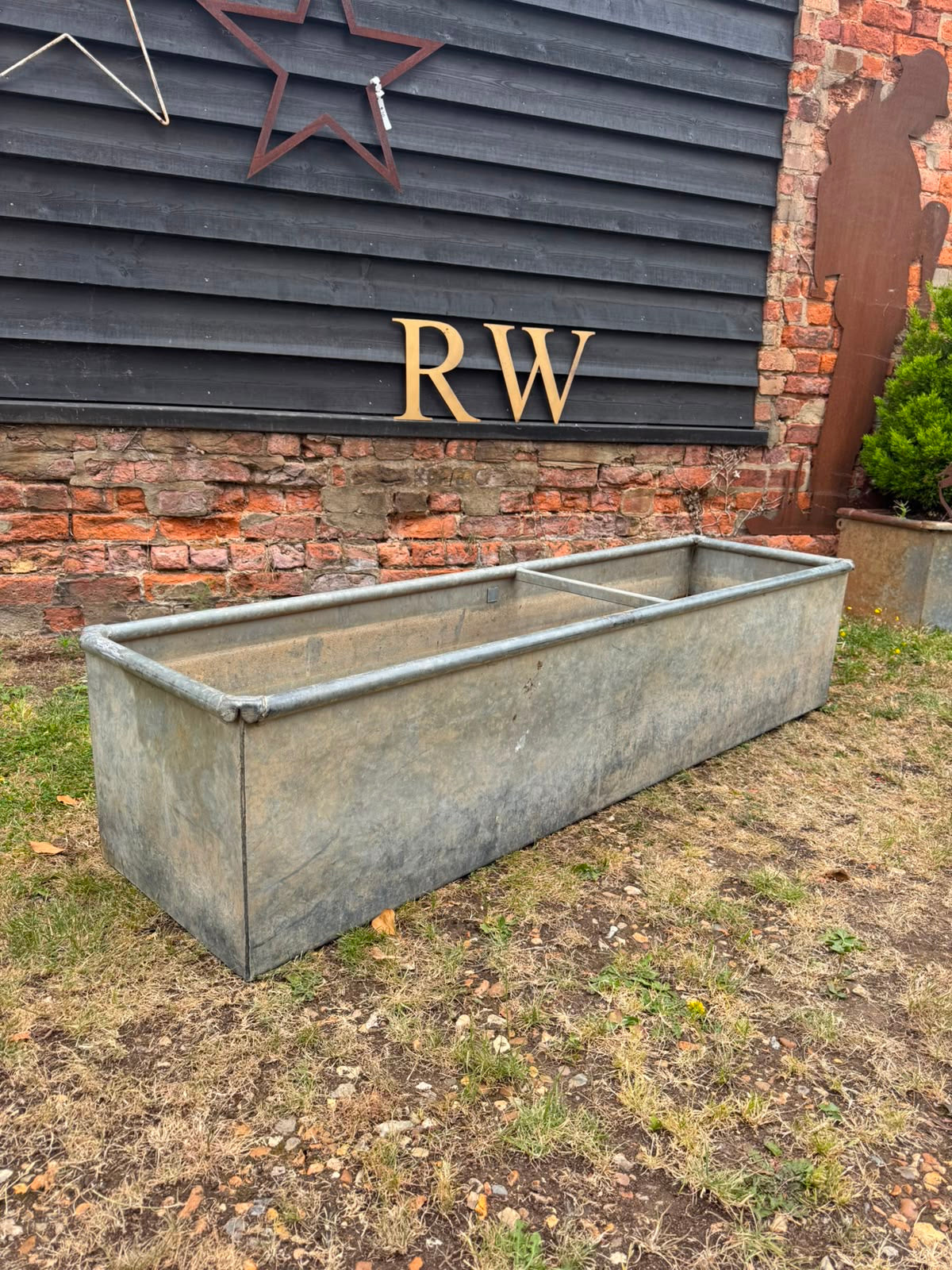 Reclaimed Galvanised Trough Large Garden Planter / Raised Flower Bed Pot T9