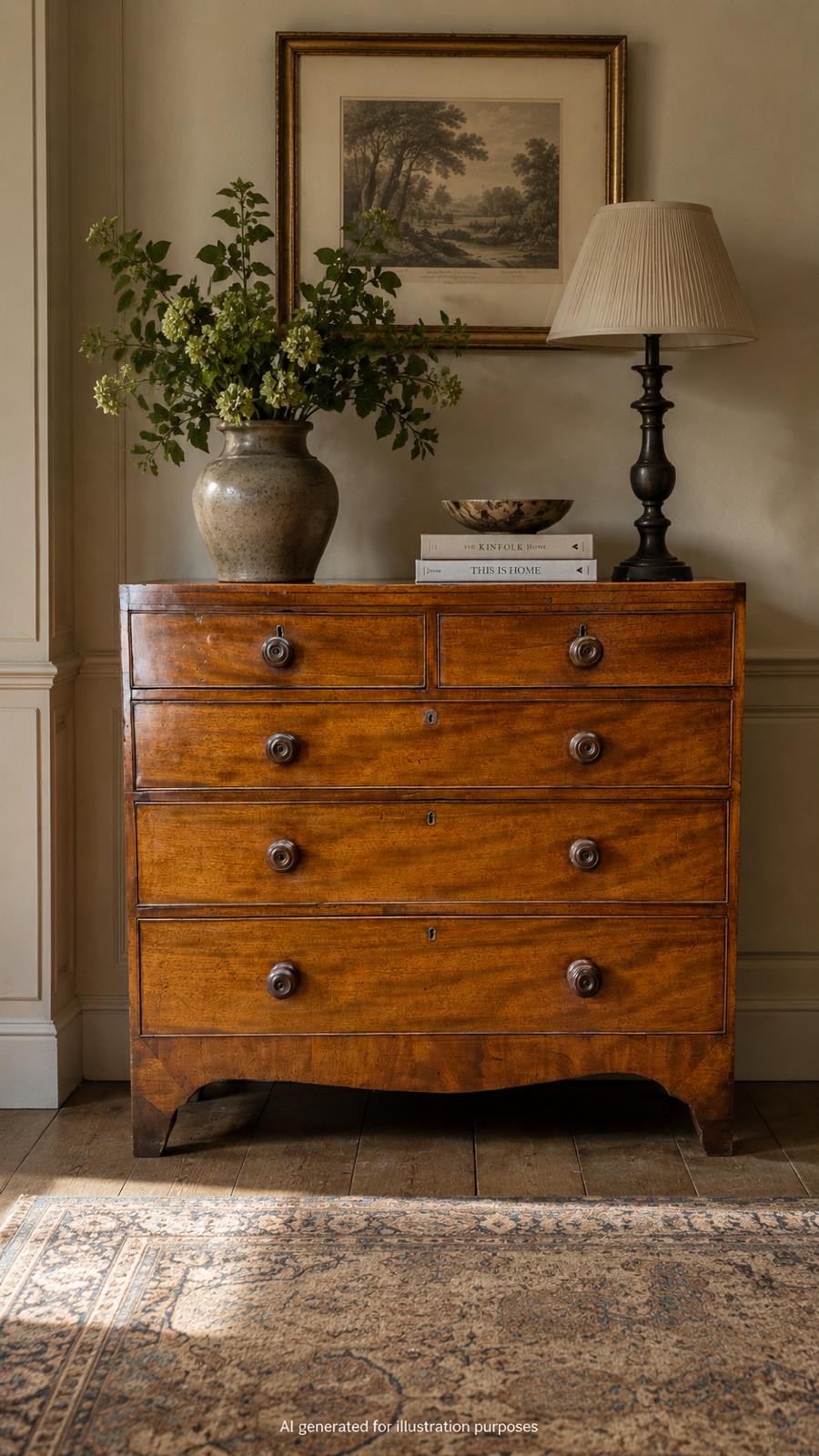 Georgian Mahogany Chest of Drawers Antique Bedroom Clothes Storage