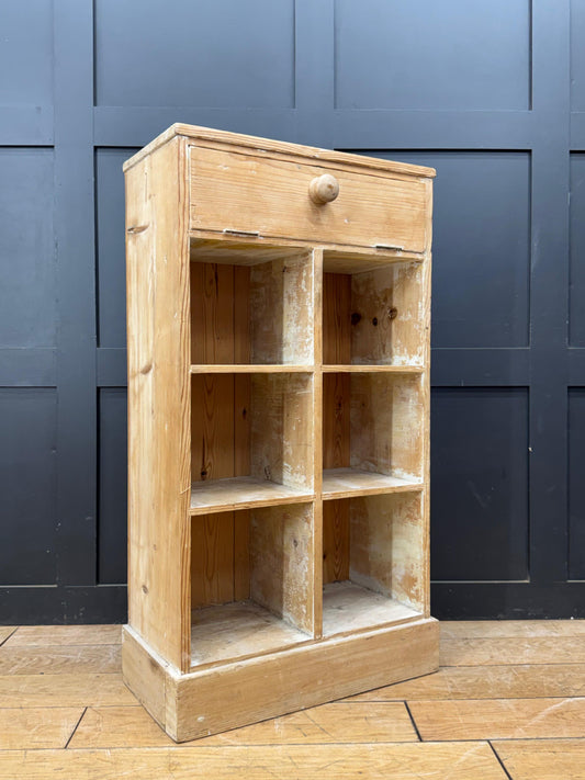 Rustic Pine Shoe Cupboard Pigeon Hole Cabinet Hall Storage Unit Drawer
