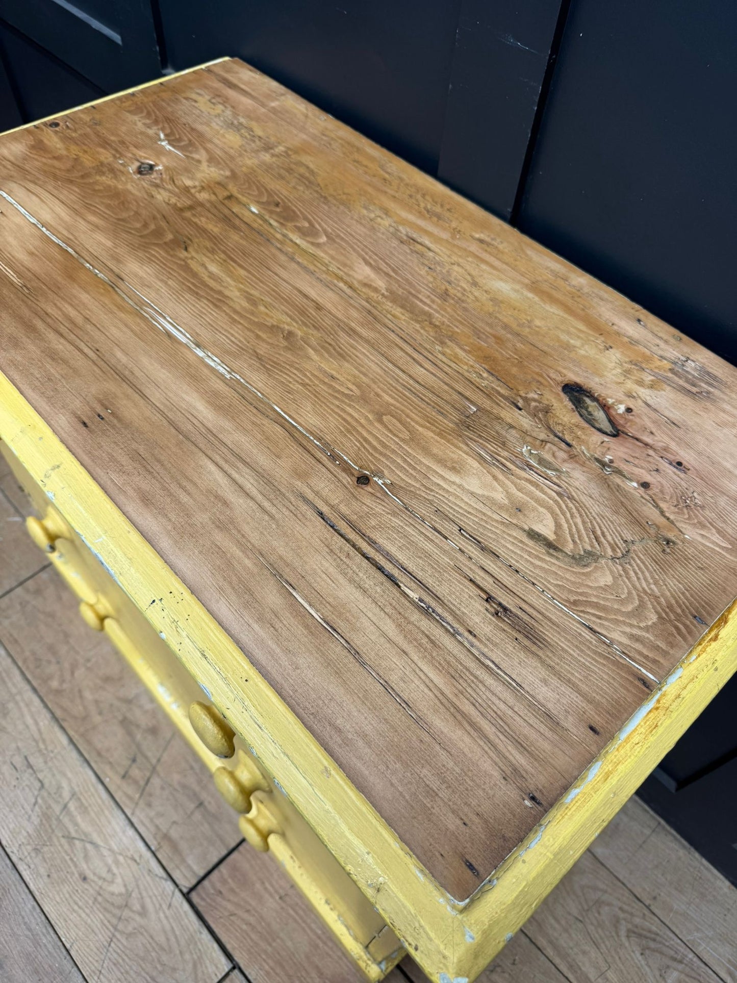 Antique Yellow Pine Chest of Drawers  – Farmhouse Bedroom Storage -Sink Stand