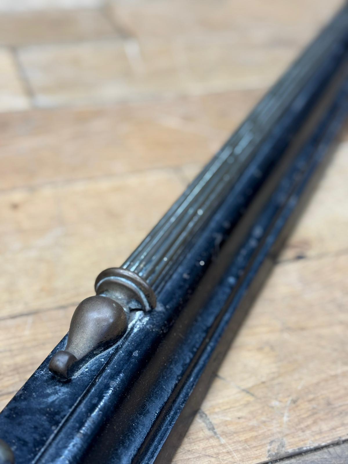 Antique Fireplace Fender – Iron & Brass Griffin Ends Victorian Hearth Guard