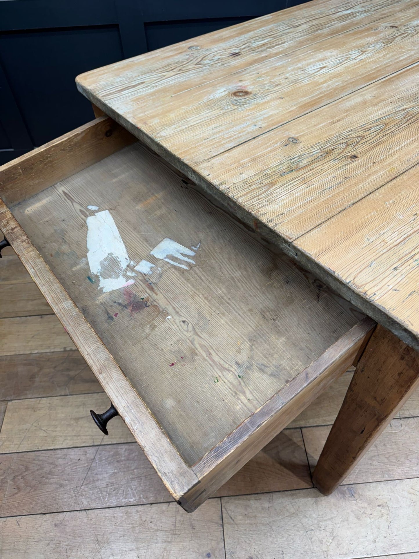 Antique Victorian Pine Dining Table Kitchen Work Table / French Farmhouse Desk