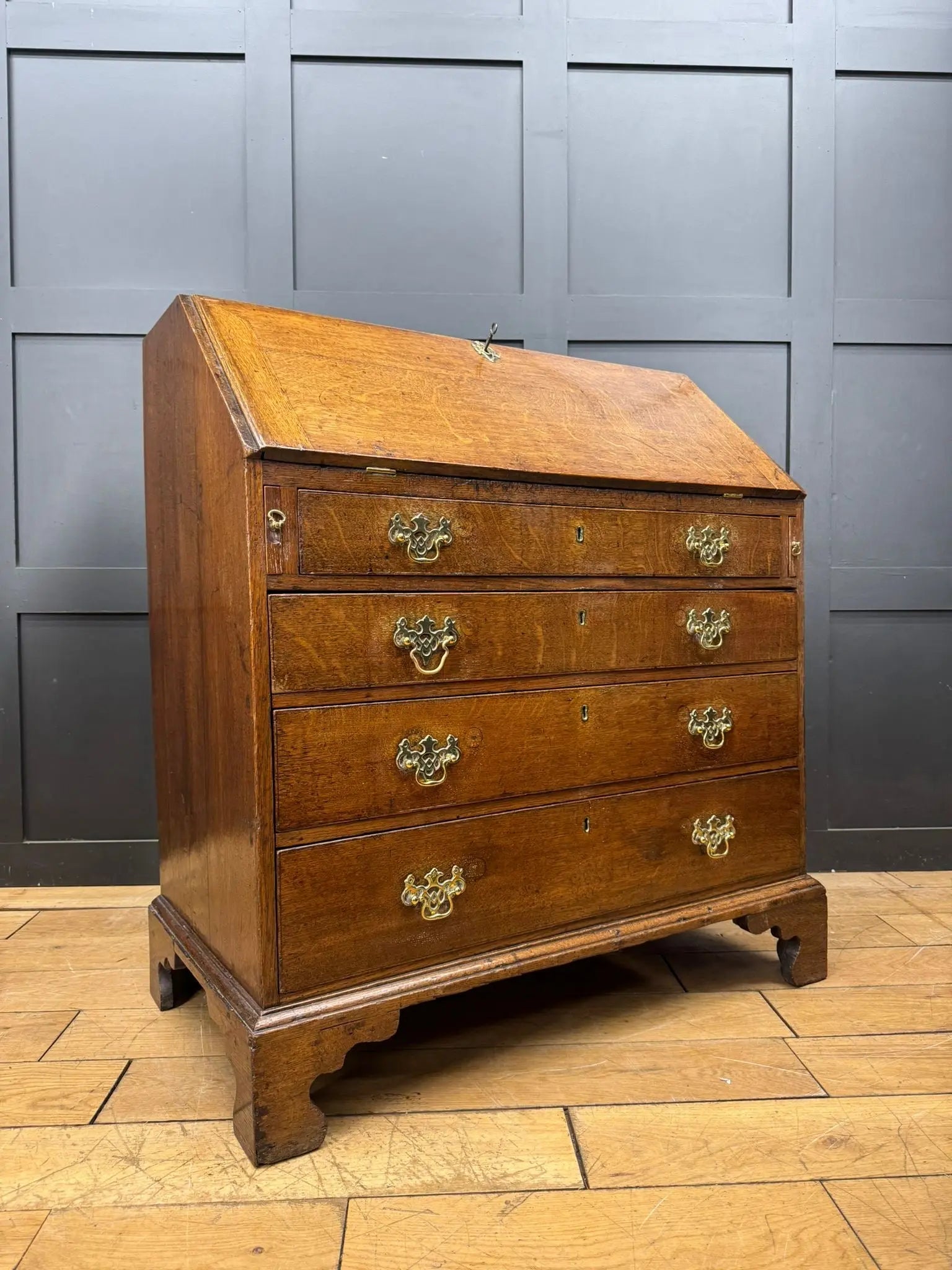 Georgian Oak Bureau Desk / Writing Desk / Sideboard Chest Of Drawers RUSTIC WAREHOUSE NORFOLK