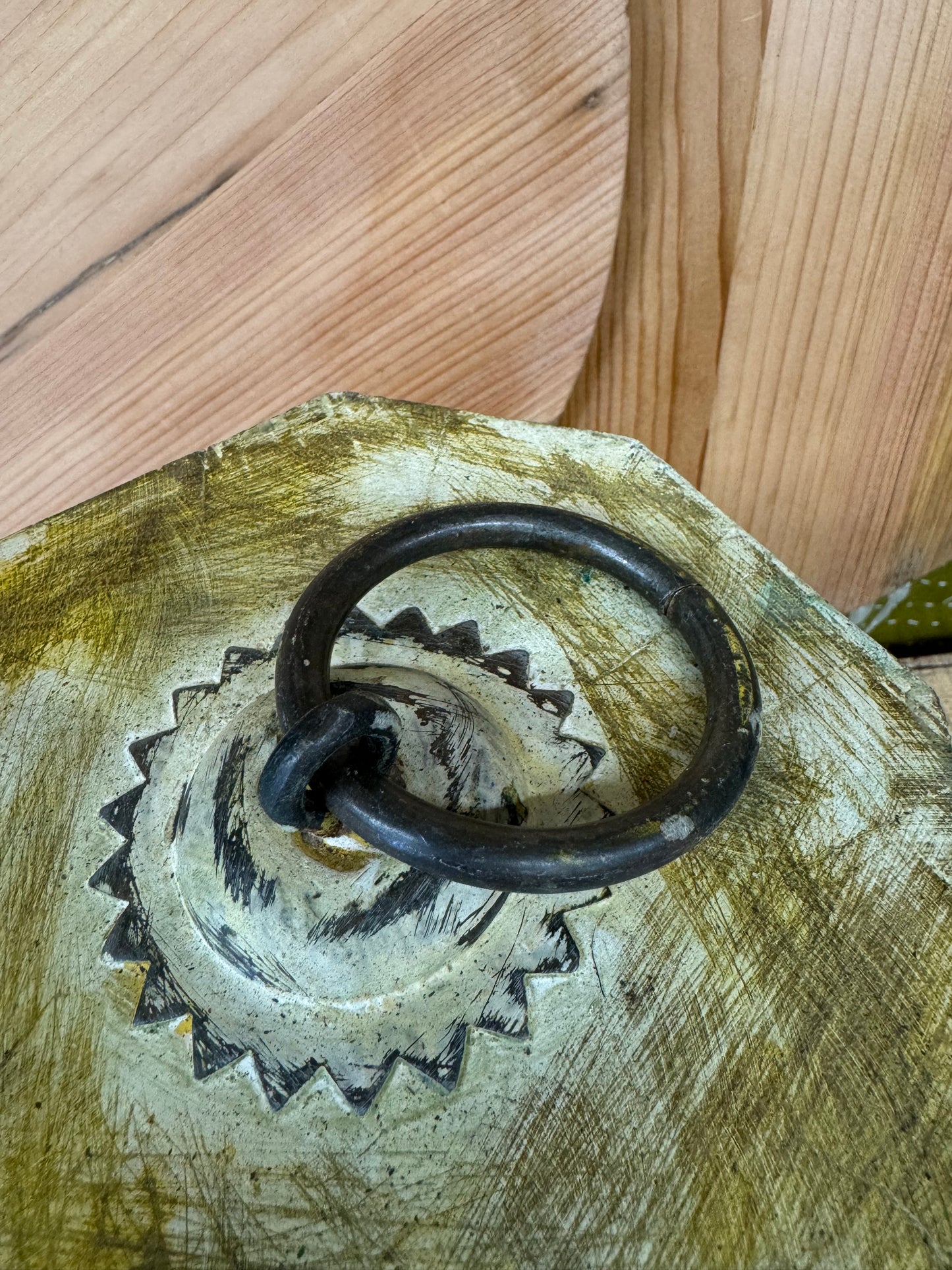 Wooden Door Stop / Reclaimed Painted Door Stop / Beach House Decor / Distressed