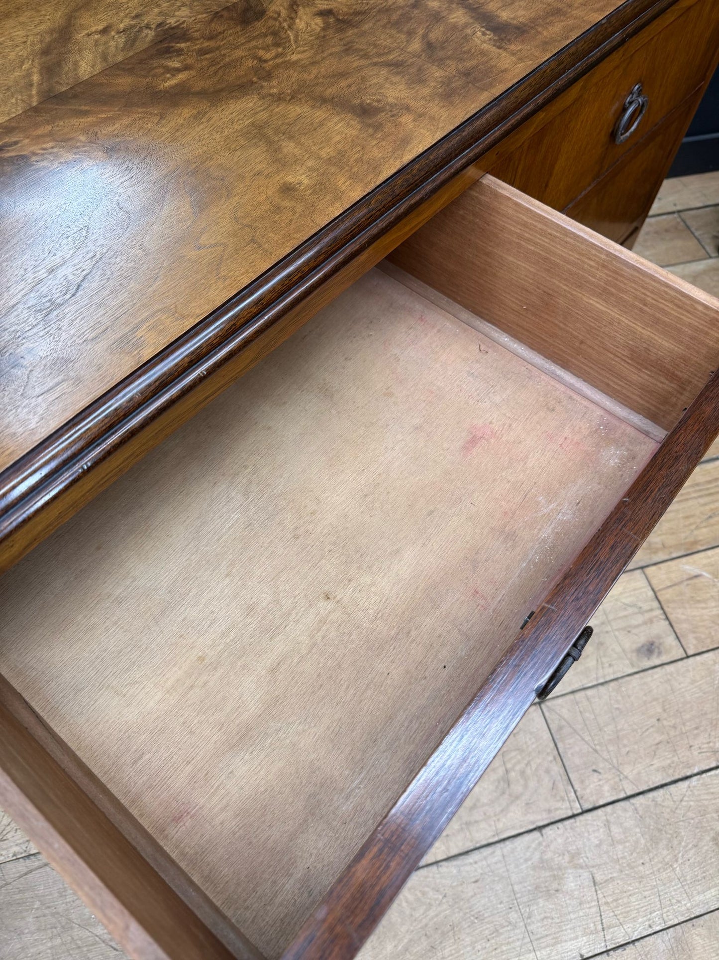 Vintage Walnut Chest Of Drawers / Bedroom Dresser / Dressing Table Storage