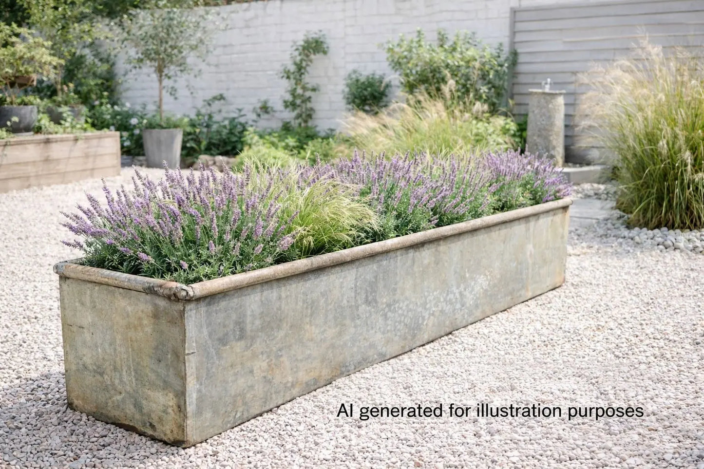 Reclaimed Galvanised Trough Large Planter /  Raised Flower Bed Plant Tree Pot Z3 RUSTIC WAREHOUSE NORFOLK