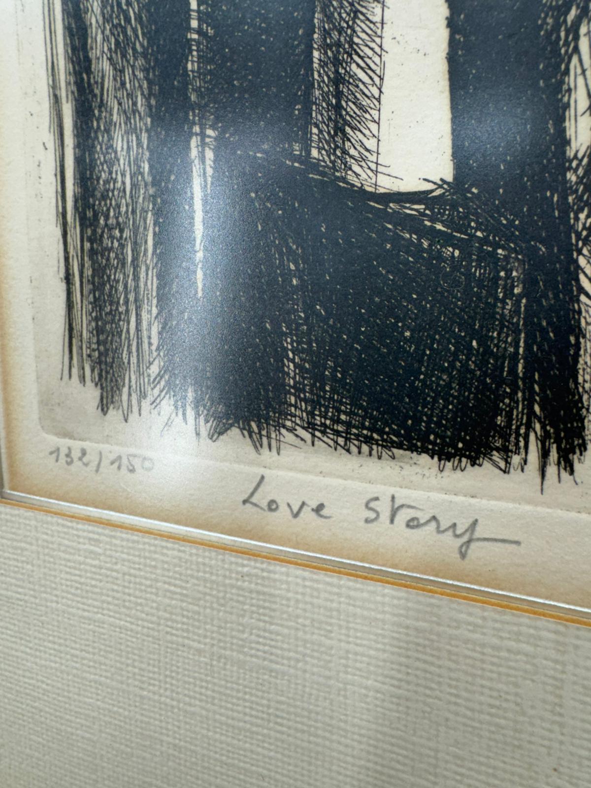 Signed Limited Edition Art Picture Print “Love Story” – Theo Humblet – Framed