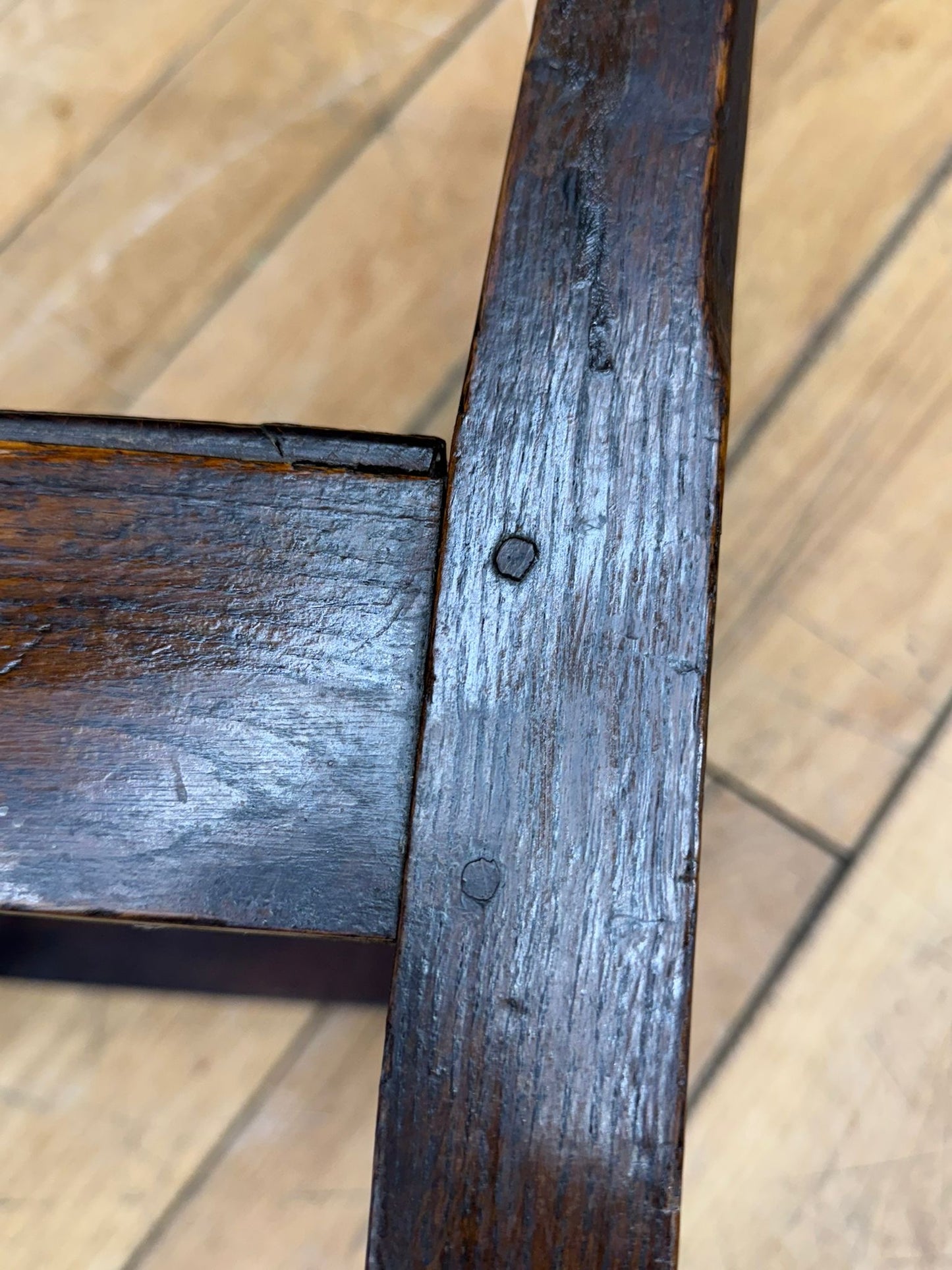 Antique Victorian Oak Slat Back Chair Country Primitive Kitchen Hall