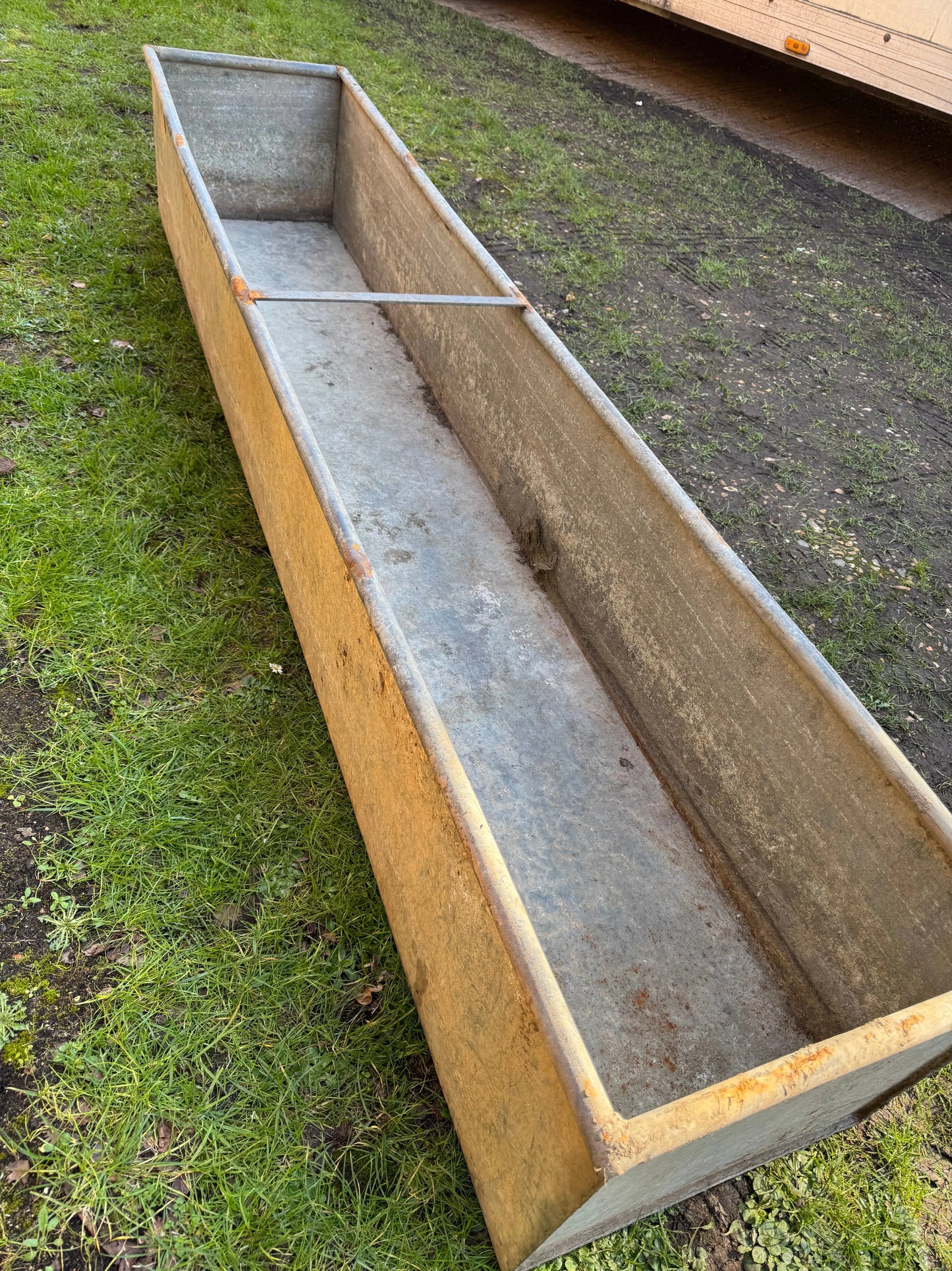 Large Vintage Galvanised Metal Water Trough Planter Garden Pond 243cm W5 RUSTIC WAREHOUSE NORFOLK