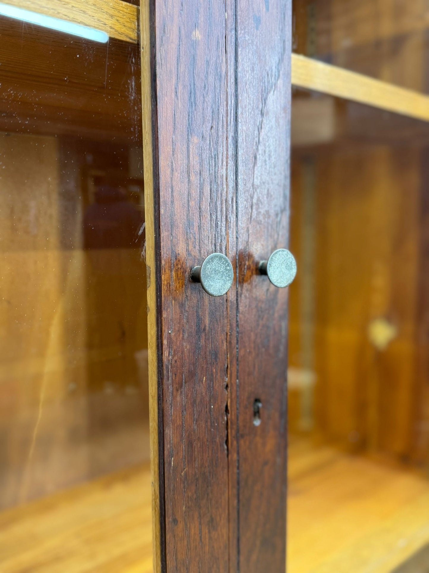 Vintage Oak Triple School Science Cupboard Cabinet – Pantry or Kitchen Storage
