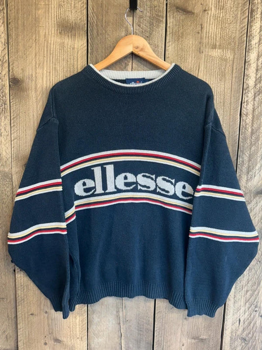 Men’s Vintage Ellesse 90s / Y2K Spell Out Jumper Sweatshirt Large #302