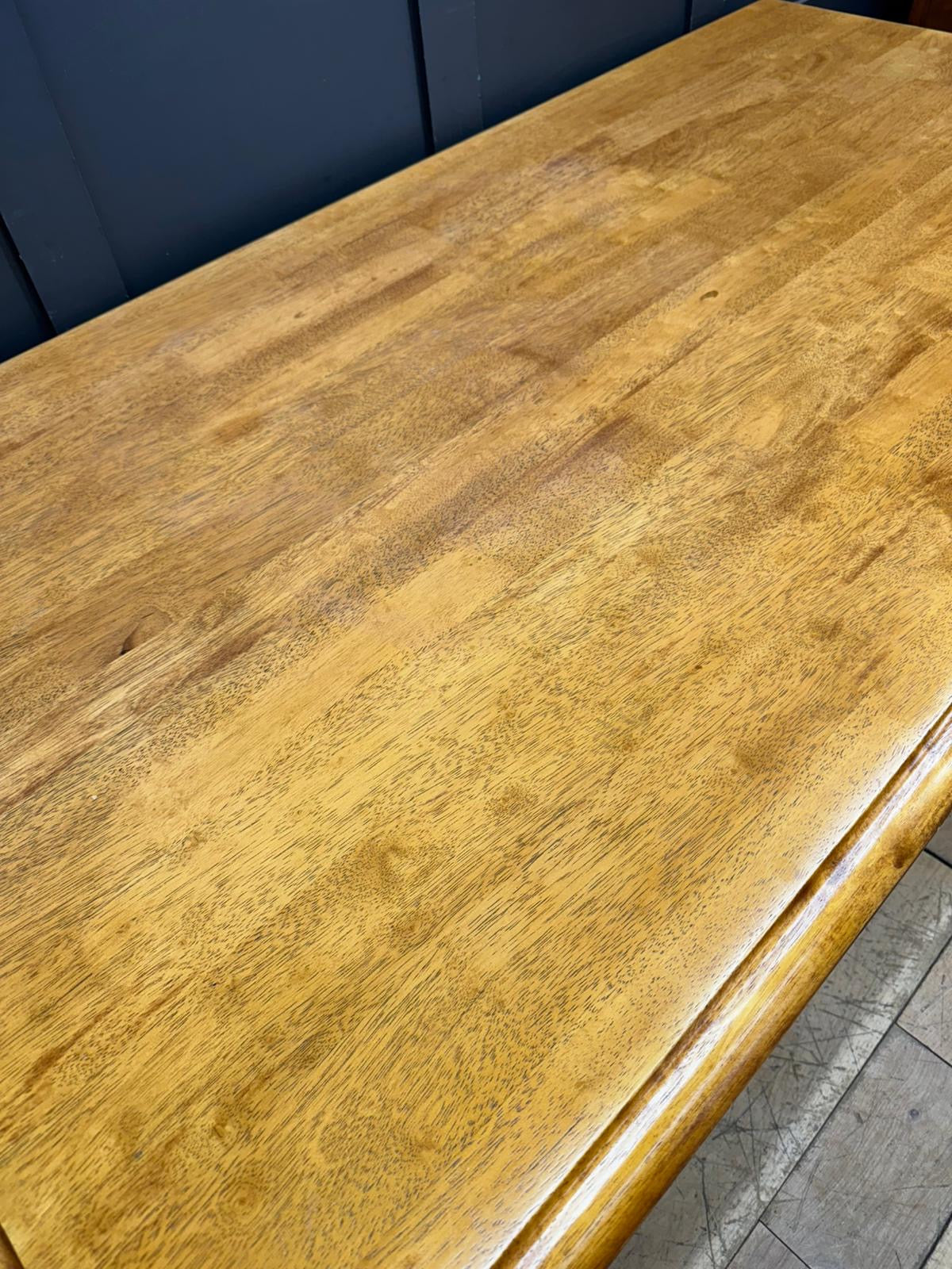 Large Beech Farmhouse Dining Table with Turned Legs – 6 to 10 Seater