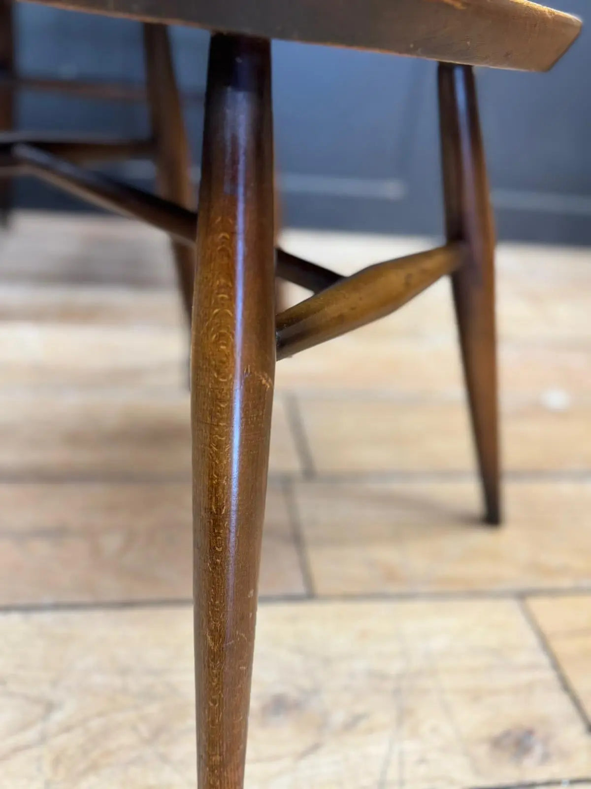 Set of 4 Ercol Elm Stools Converted Chairs Mid Century Retro Seating. Reworked RUSTIC WAREHOUSE NORFOLK