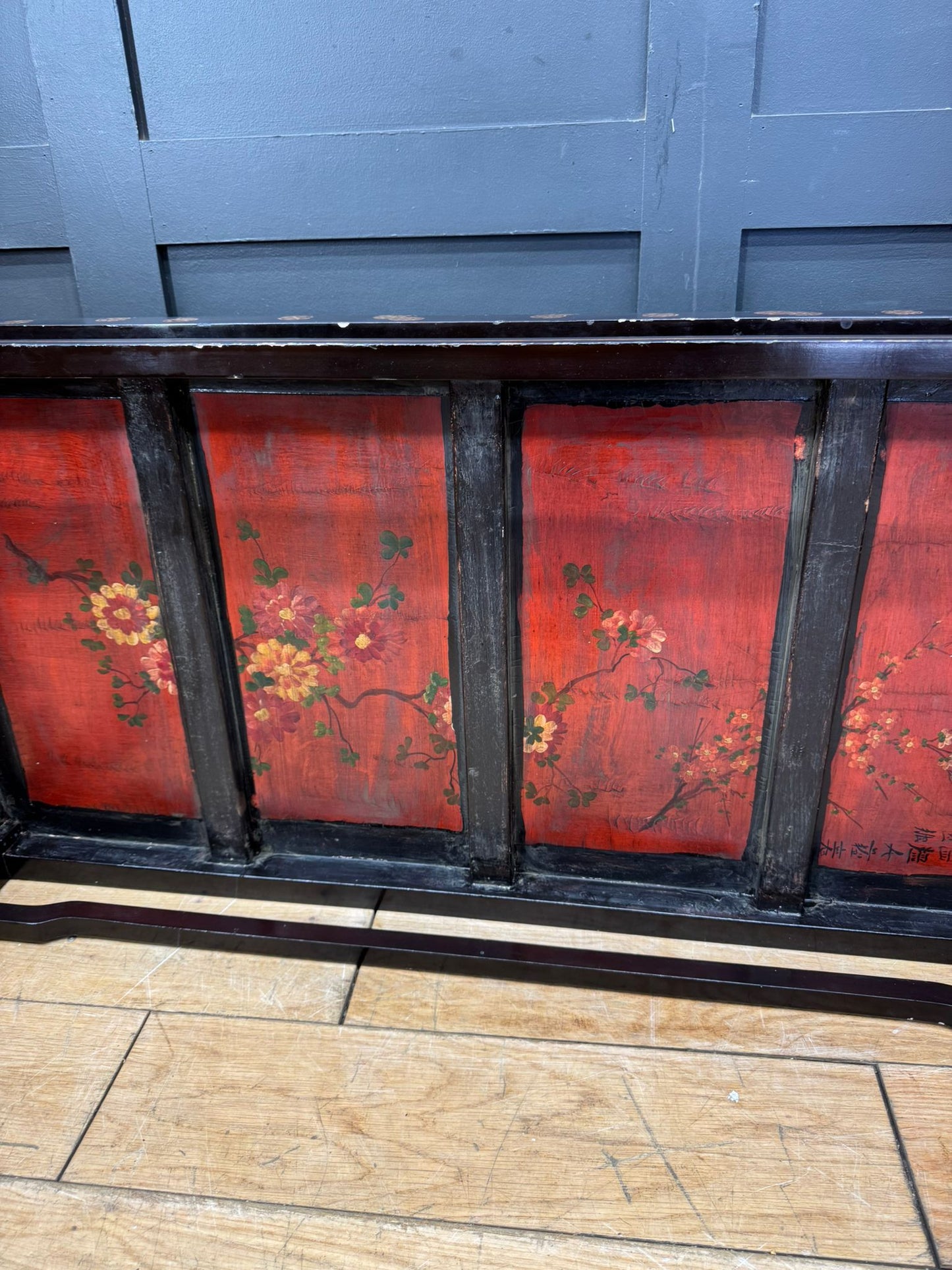 Chinese Black Lacquer Kang Coffee Table Low Oriental Table 110cm